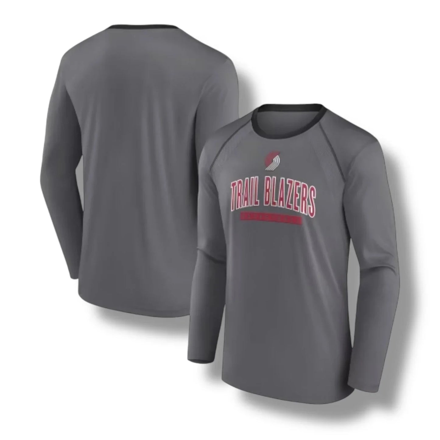 Portland Trail Blazers Long Sleeve Shirt Gray Men’s NBA Crew neck Graphic Tee L - Trendiez U ♥ 