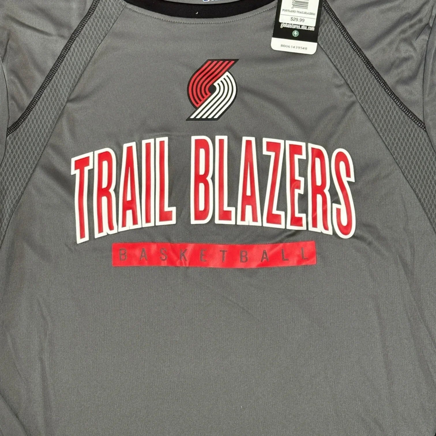 Portland Trail Blazers Long Sleeve Shirt Gray Men’s NBA Crew neck Graphic Tee L - Trendiez U ♥ 