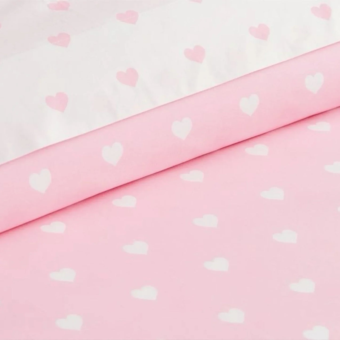 Pottery Barn Kids Organic Cotton Percale Full/Queen Duvet White Coral Pink Heart - Trendiez U ♥ 