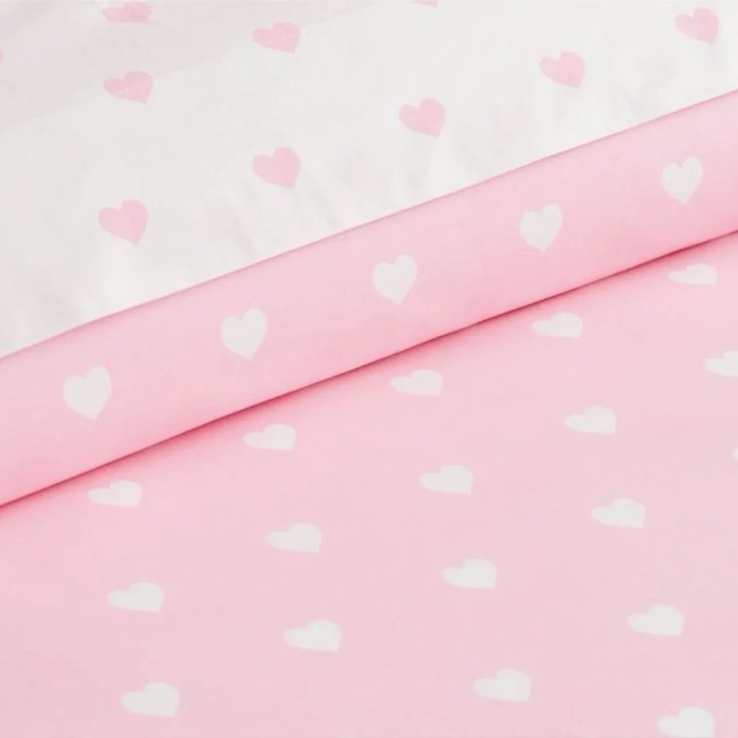 Pottery Barn Kids Organic Cotton Percale Full/Queen Duvet White Coral Pink Heart - Trendiez U ♥ 