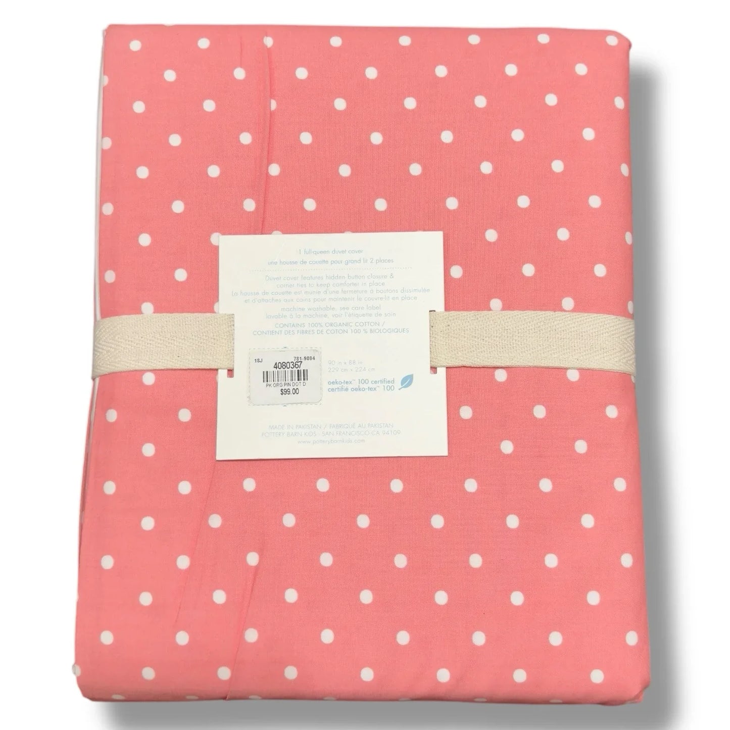 Pottery Barn Kids Pink Dot Duvet Cover Full/Queen Organic Cotton Blanket Bed - Trendiez U ♥ 