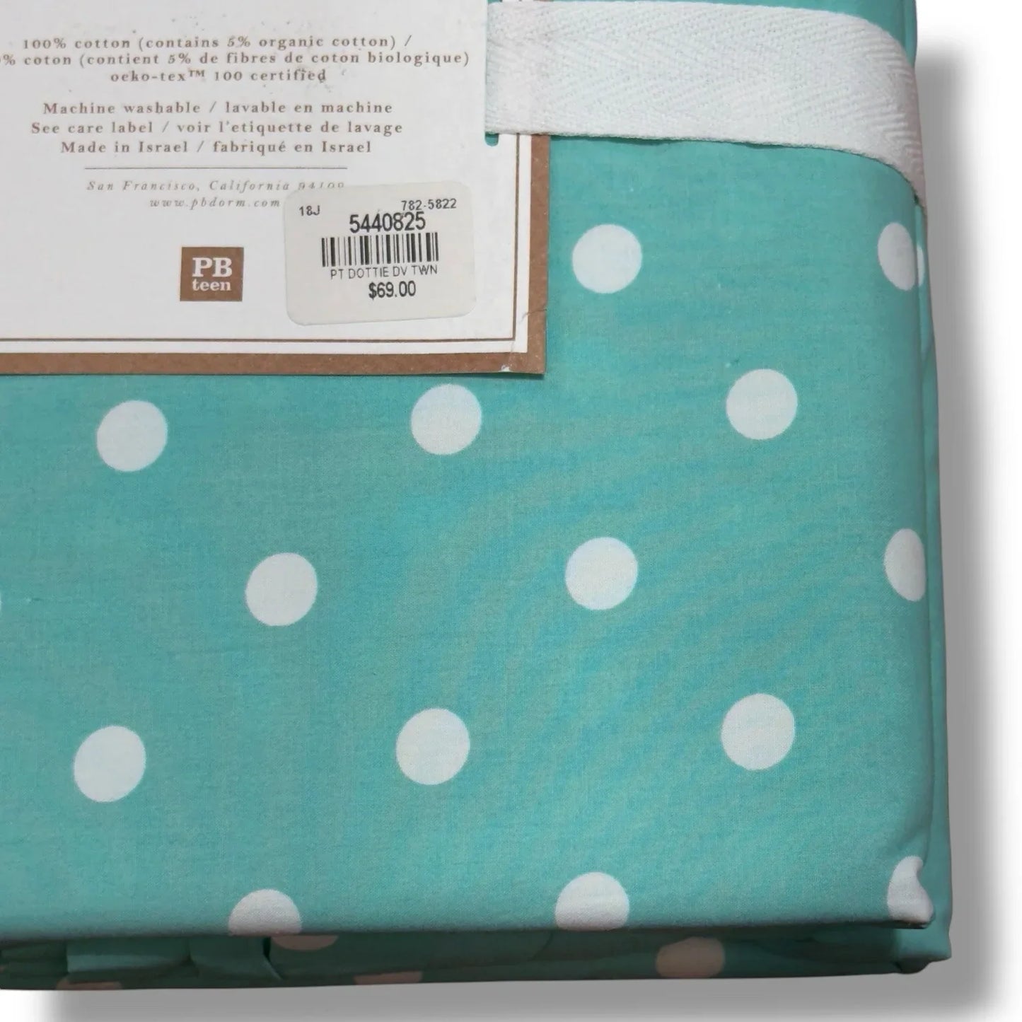 Pottery Barn PB Teen Duvet + 4 Standard Pillow Cases Dottie Turquoise Cotton - Trendiez U ♥ 
