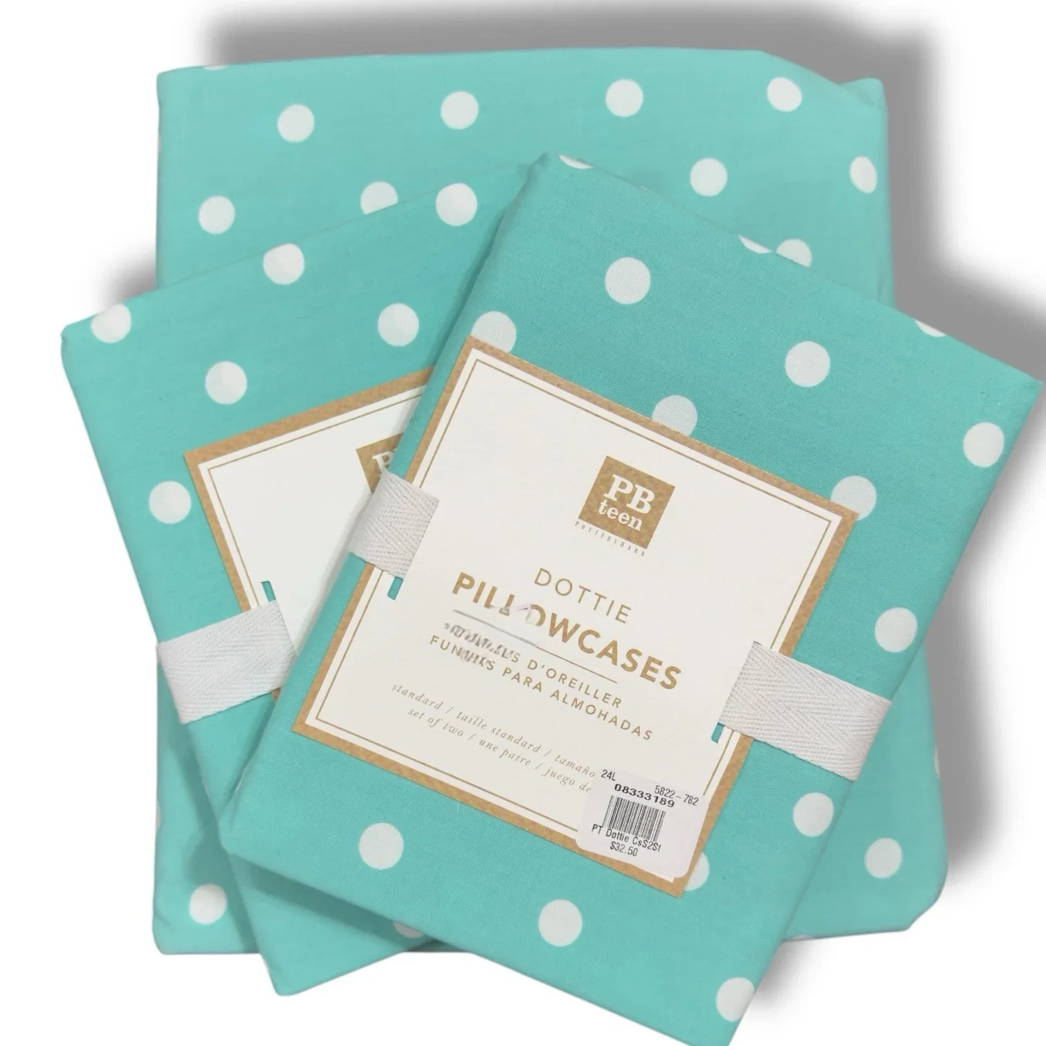 Pottery Barn PB Teen Duvet + 4 Standard Pillow Cases Dottie Turquoise Cotton - Trendiez U ♥ 