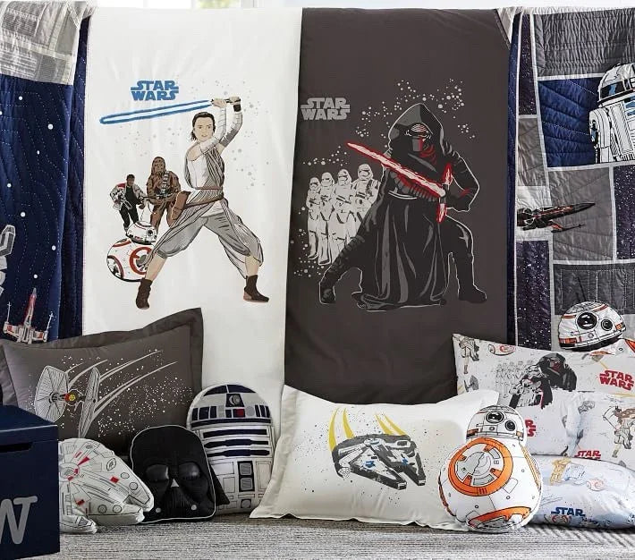 Pottery Barn Star Wars Light Side Cotton Percale Duvet Cover White Queen Bedding - Trendiez U ♥ 