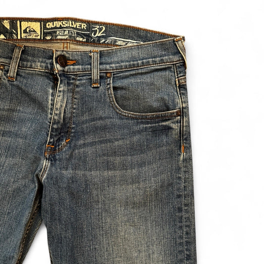 Quiksilver Vintage Y2K Men’s Jeans – 32x32 Blue Denim, Regular Fit Skater Style - Trendiez U ♥ 