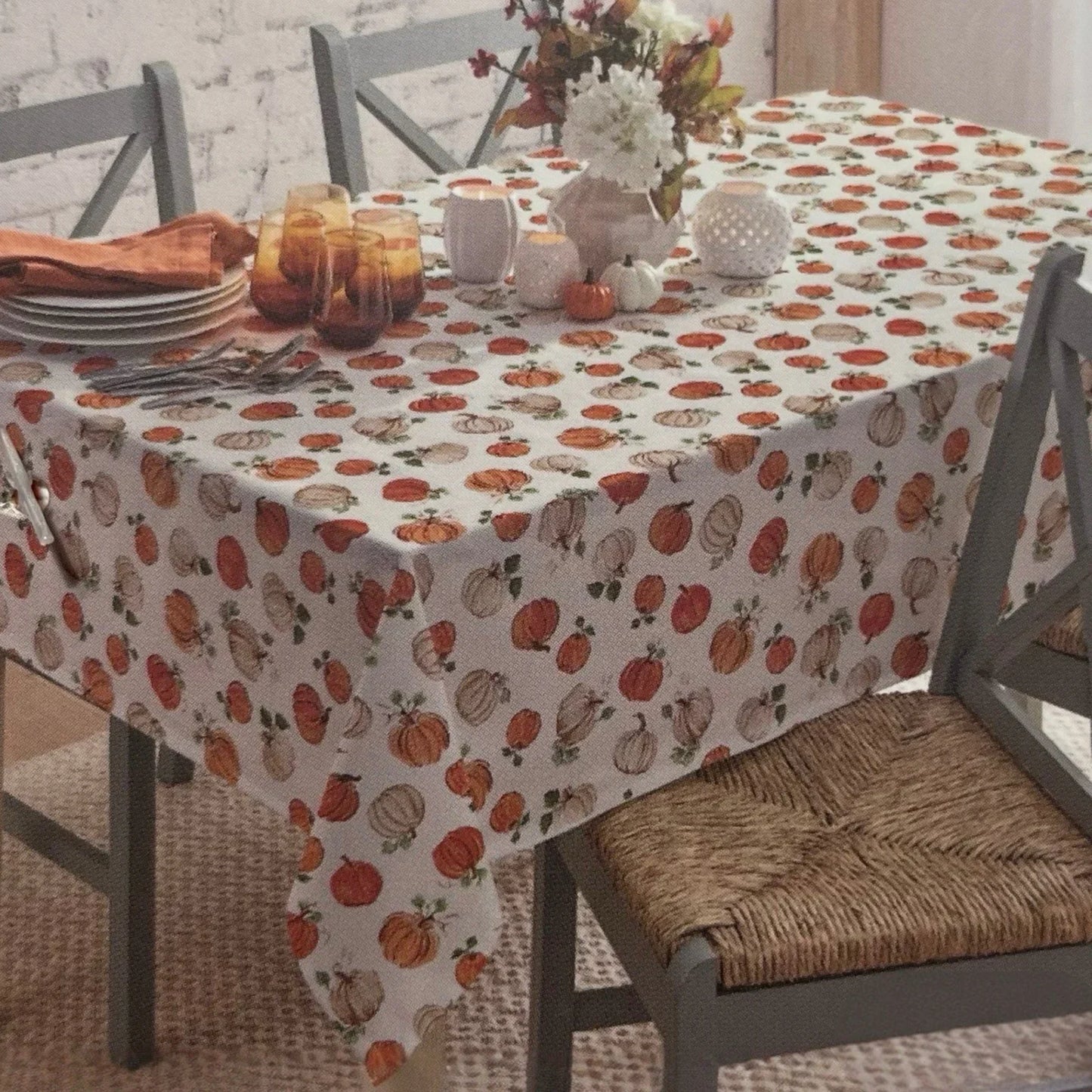 Rachel Ashwell Fall Tablecloth – 60x84” Oblong, Farmhouse Shabby Chic - Trendiez U ♥ 
