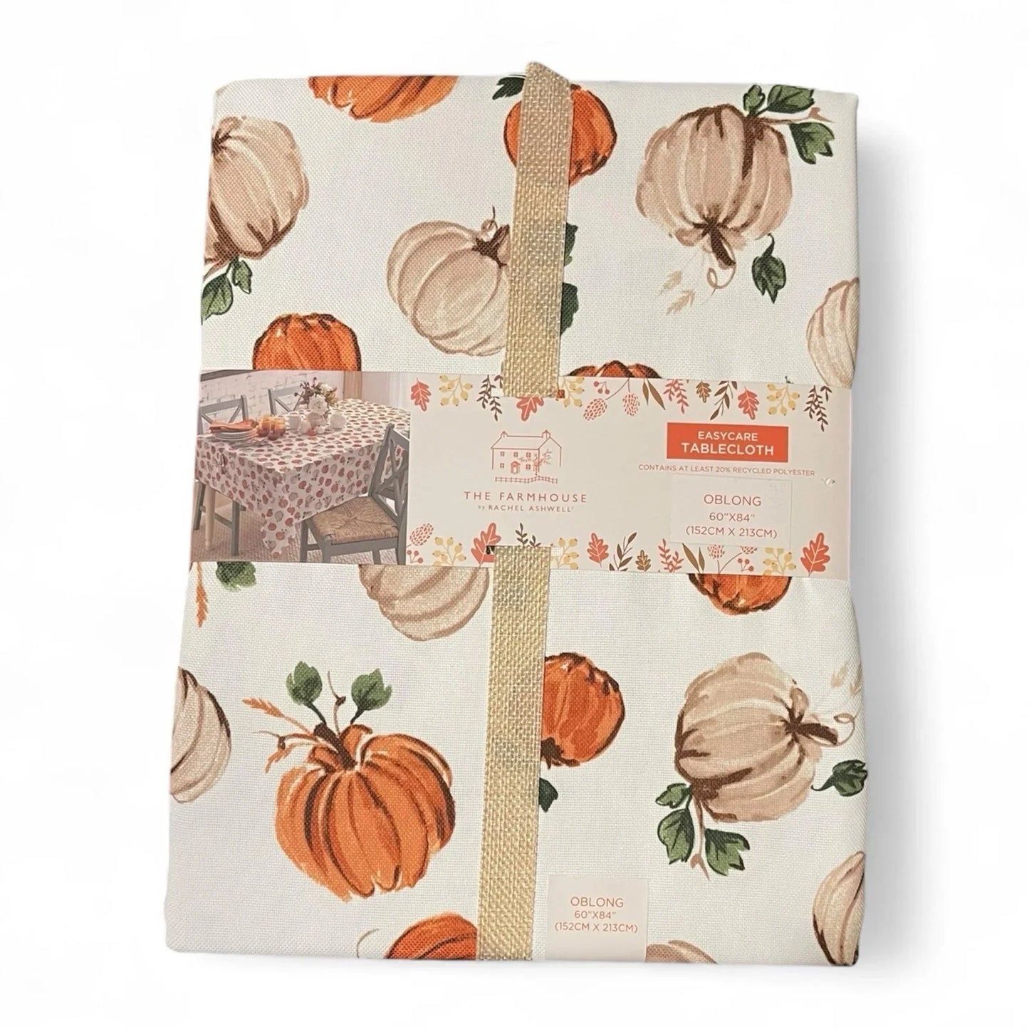 Rachel Ashwell Fall Tablecloth – 60x84” Oblong, Farmhouse Shabby Chic - Trendiez U ♥ 