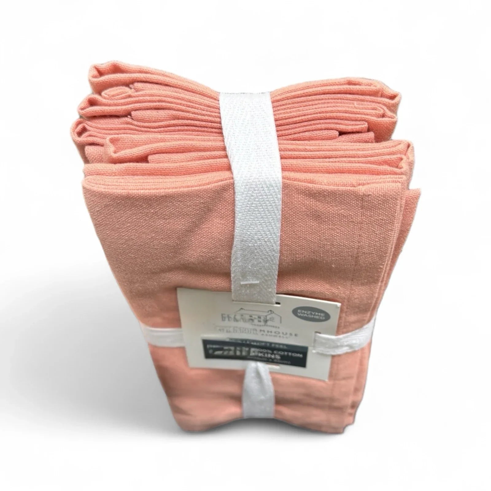 RACHEL ASHWELL THE FARMHOUSE Napkins 8 Peach 18”x18” Cotton Extra Soft - Trendiez U ♥ 