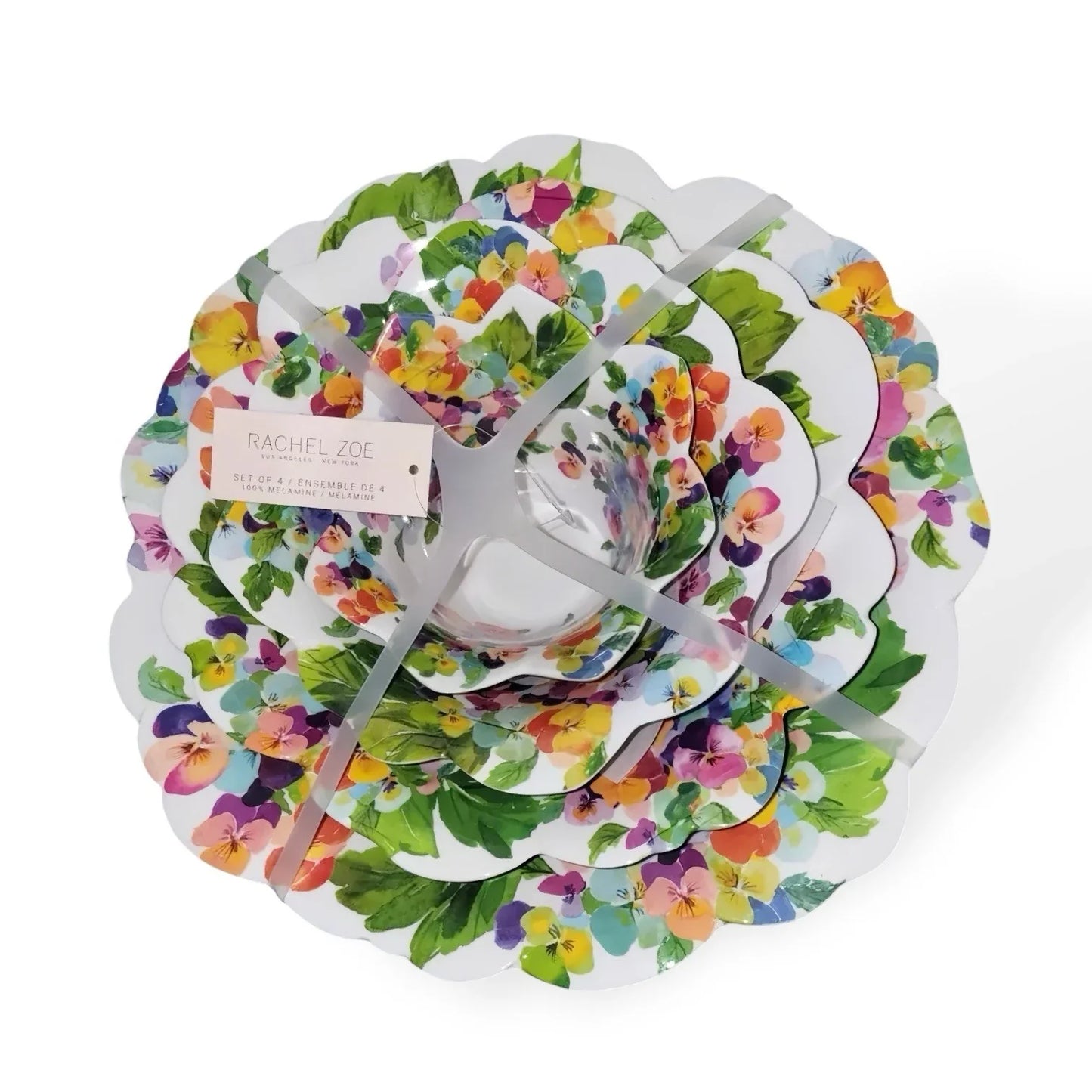 Rachel Zoe Floral Melamine Dinnerware 7pc Set- Plates & Serving Bowls - Trendiez U ♥ 