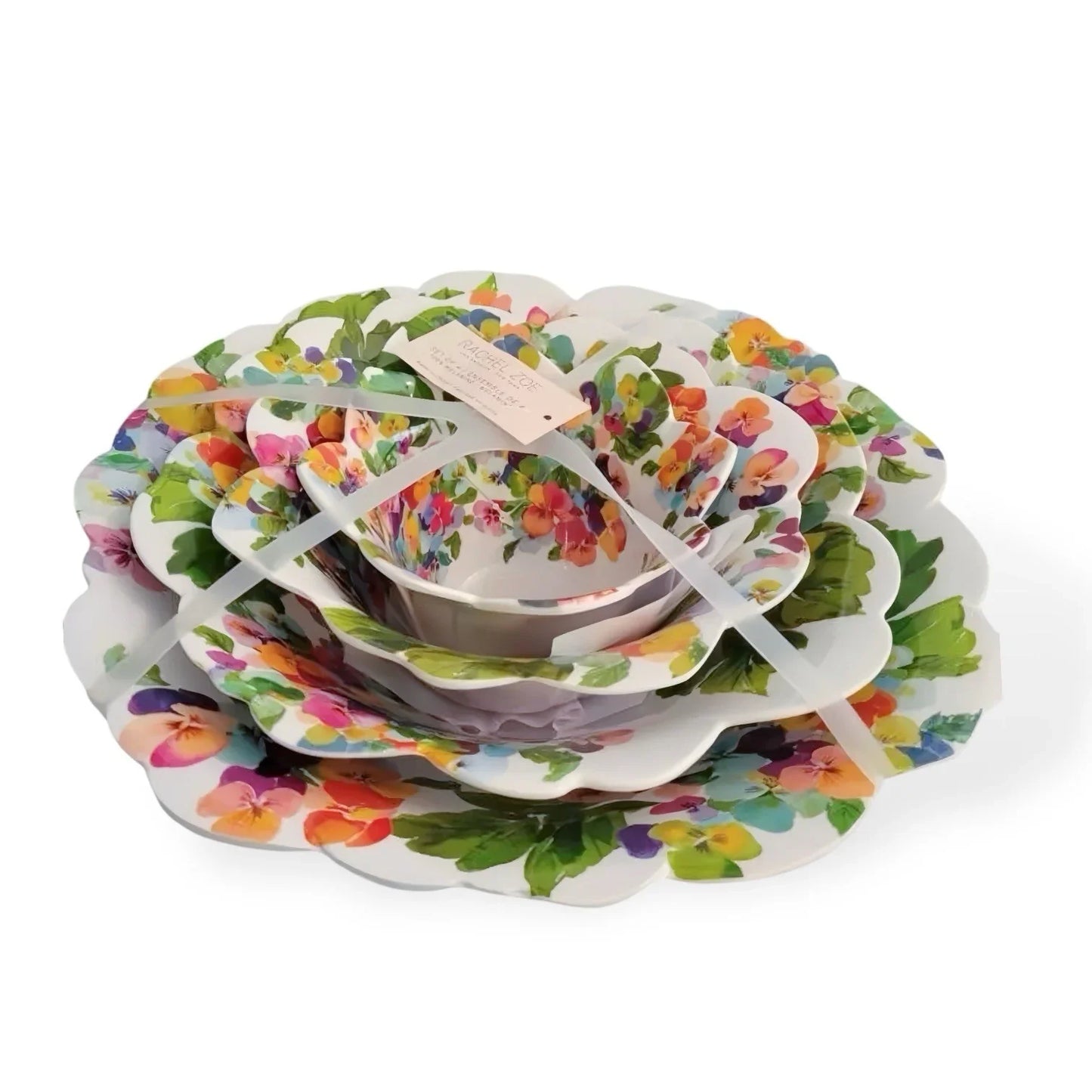 Rachel Zoe Floral Melamine Dinnerware 7pc Set- Plates & Serving Bowls - Trendiez U ♥ 