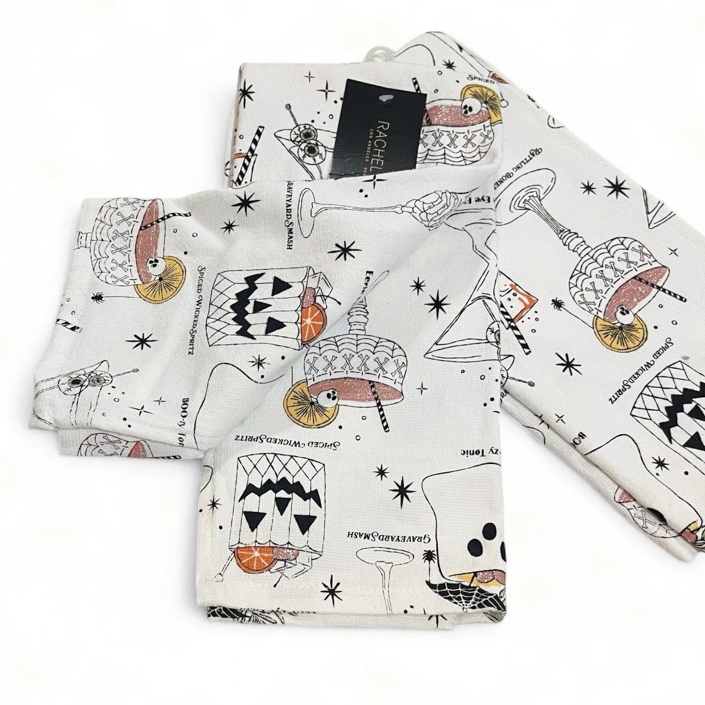 Rachel Zoe Halloween Glitter Kitchen Towel Set of 2 Summerween - Trendiez U ♥ 