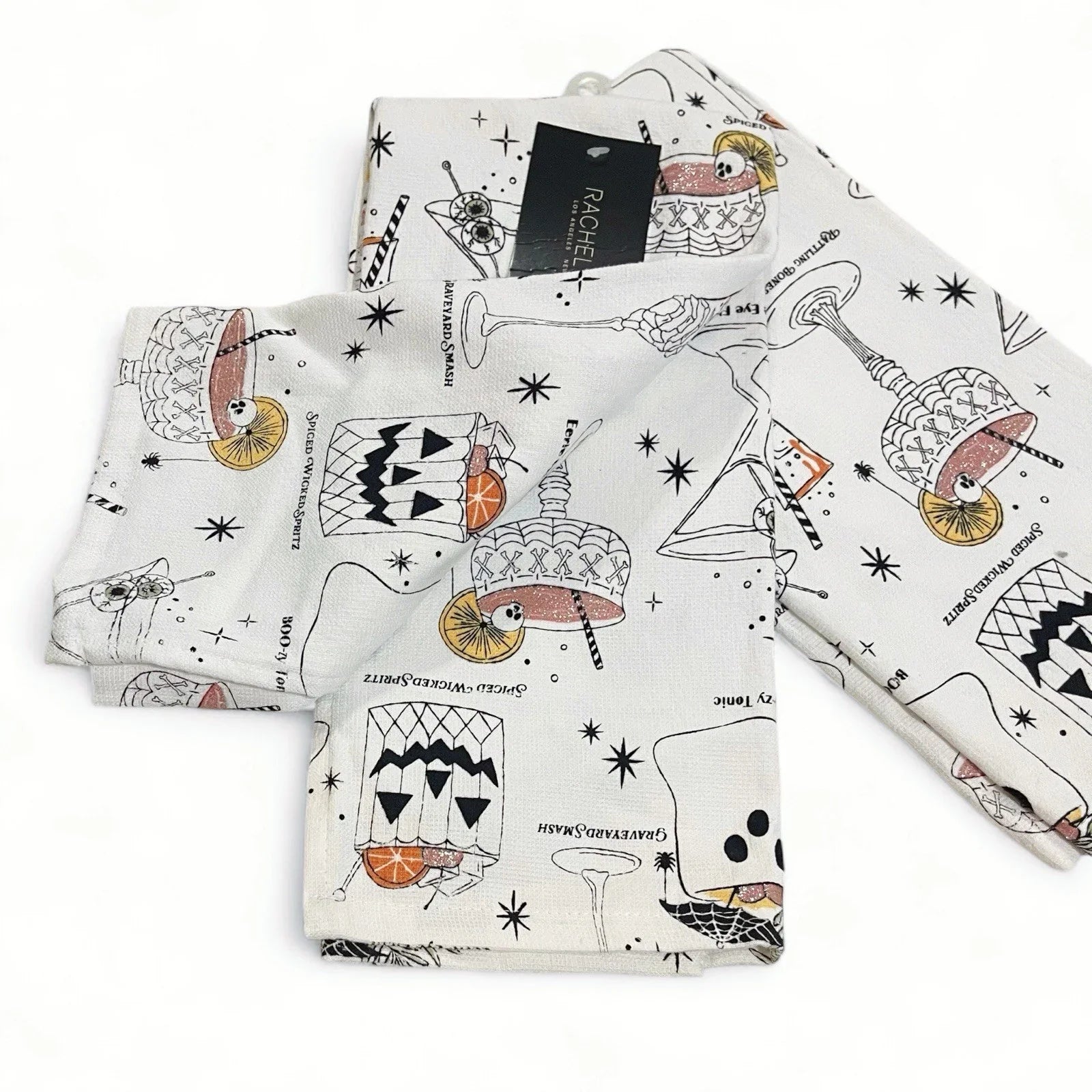 Rachel Zoe Halloween Glitter Kitchen Towel Set of 2 Summerween - Trendiez U ♥ 