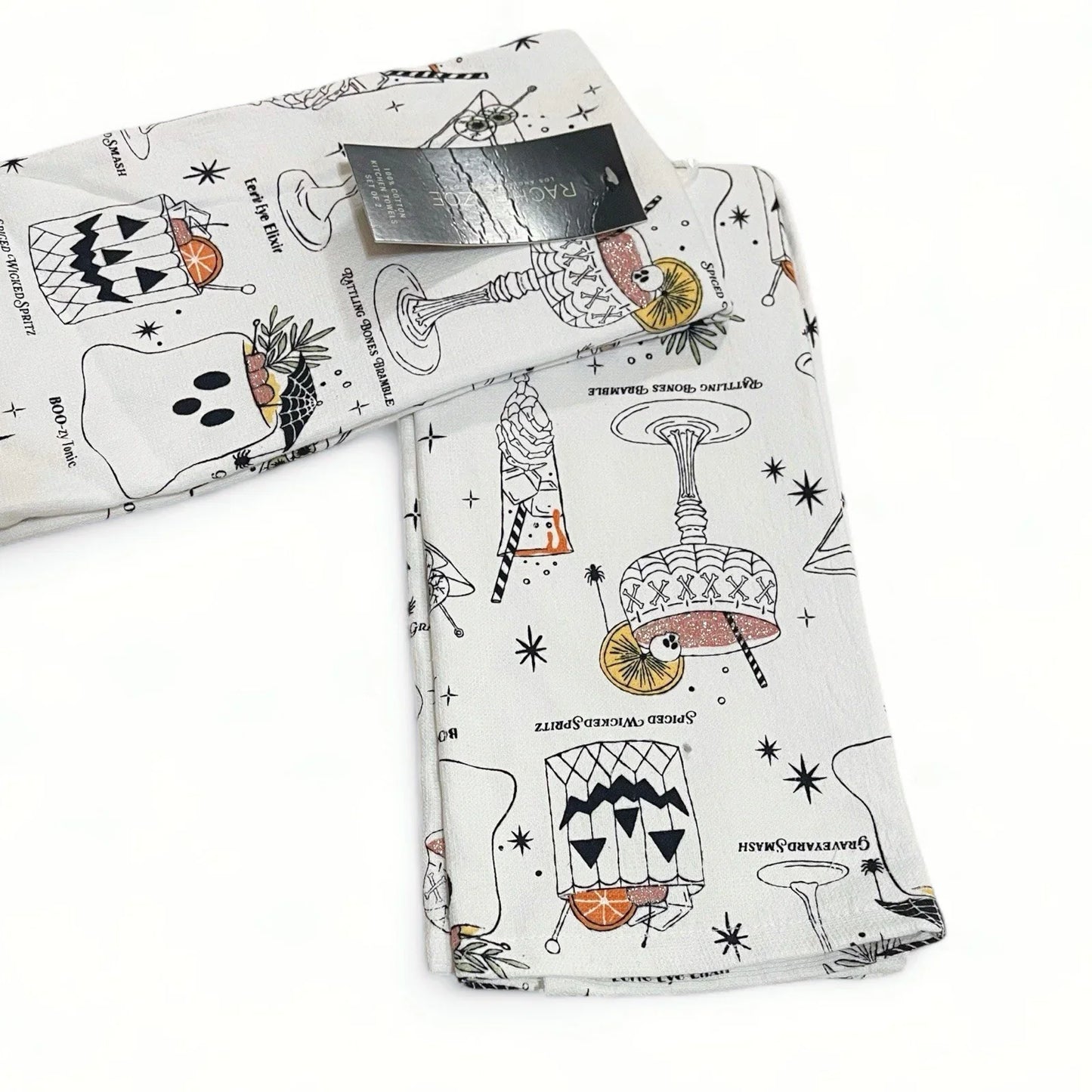 Rachel Zoe Halloween Glitter Kitchen Towel Set of 2 Summerween - Trendiez U ♥ 