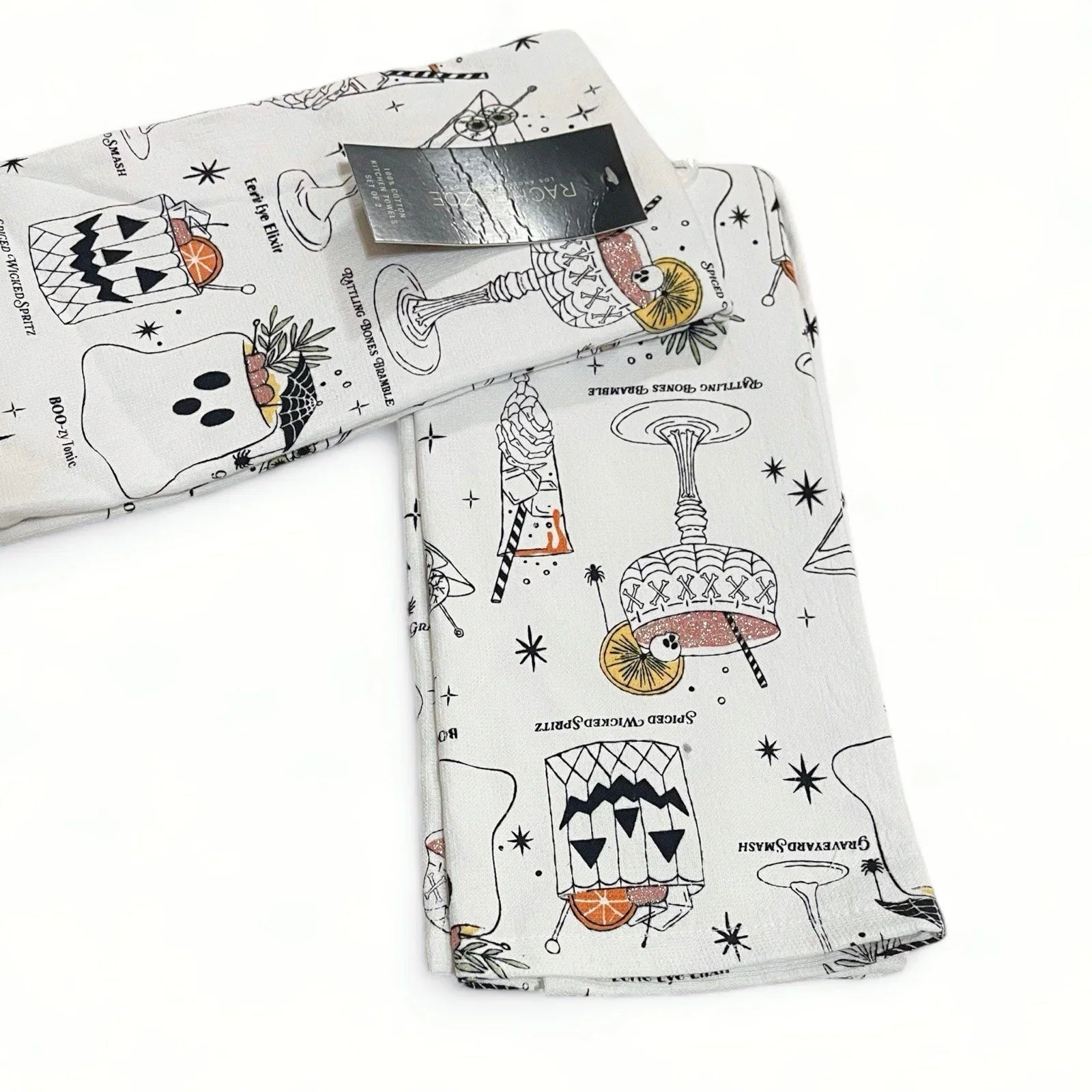 Rachel Zoe Halloween Glitter Kitchen Towel Set of 2 Summerween - Trendiez U ♥ 