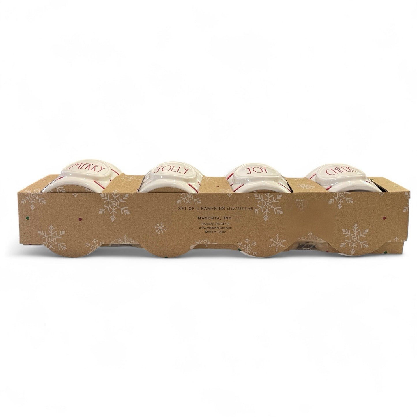 Rae Dunn Holiday Ramekin 4pc Merry/Jolly/Joy/Cheer Textured Farmhouse Christmas - Trendiez U ♥ 
