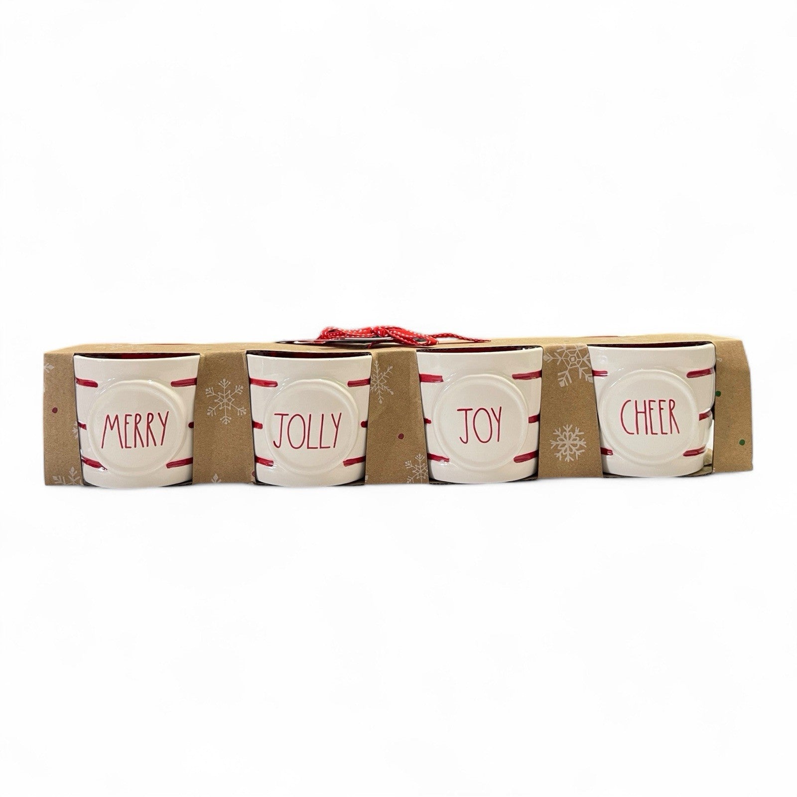 Rae Dunn Holiday Ramekin 4pc Merry/Jolly/Joy/Cheer Textured Farmhouse Christmas - Trendiez U ♥ 
