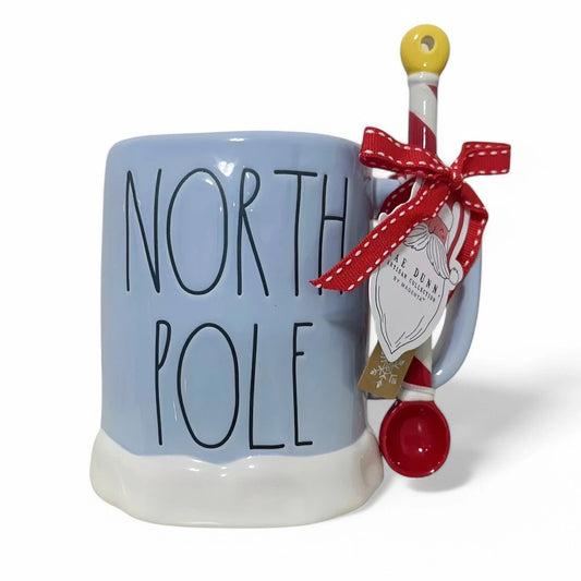 Rae Dunn North Pole Mug with Spoon – Holiday Ceramic Coffee Cup - Trendiez U ♥ 