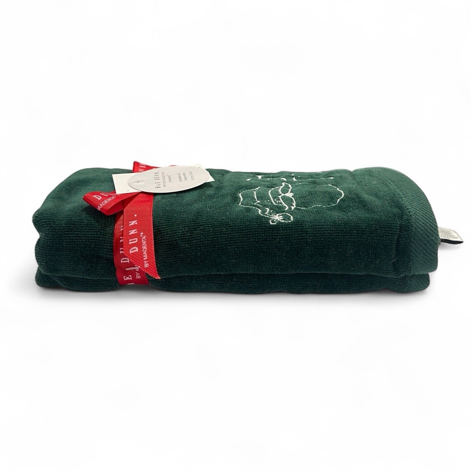 Rae Dunn “Oh So Jolly” Hand Towel Set 2pc Green Embroidered Cotton Velour NEW - Trendiez U ♥ 