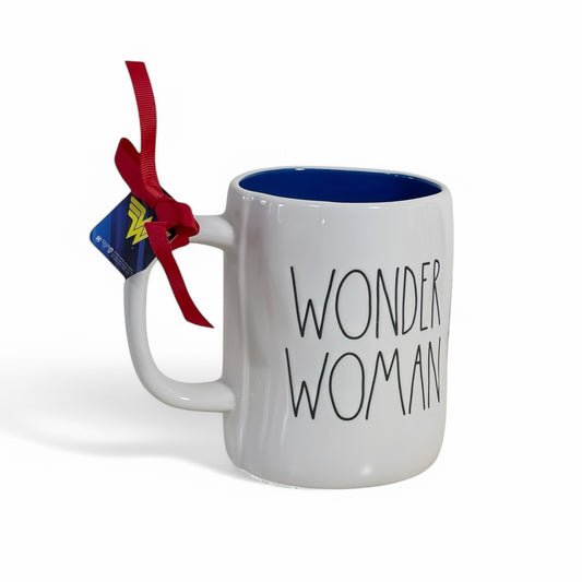 Rae Dunn Wonder Woman White & Blue Mug DC Comics Mug Dbl Sided Coffee Cup - Trendiez U ♥ 
