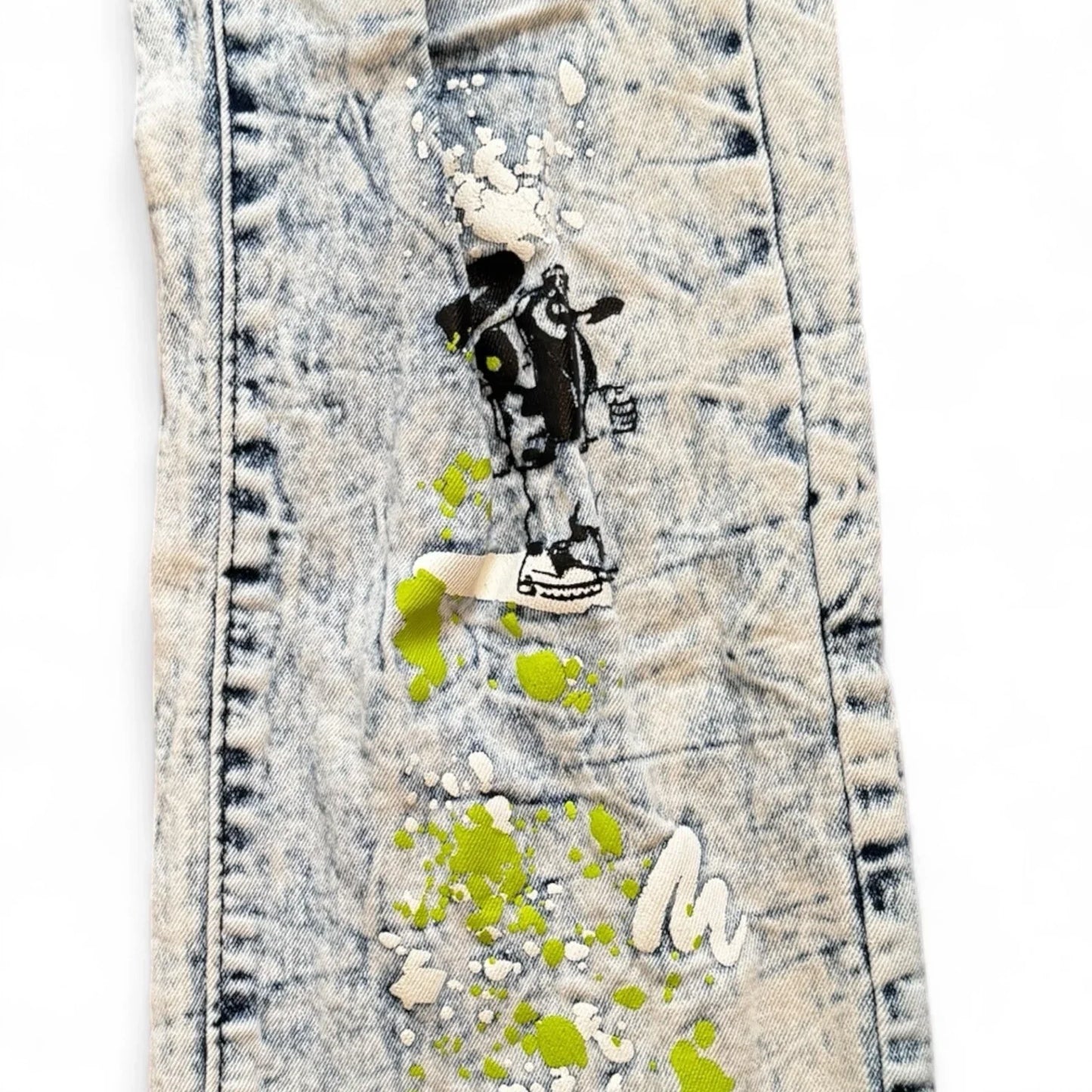 Reason Clothing Men’s Popeye Streetwear Jeans – Acid Wash Skinny Fit 34x32 - Trendiez U ♥ 