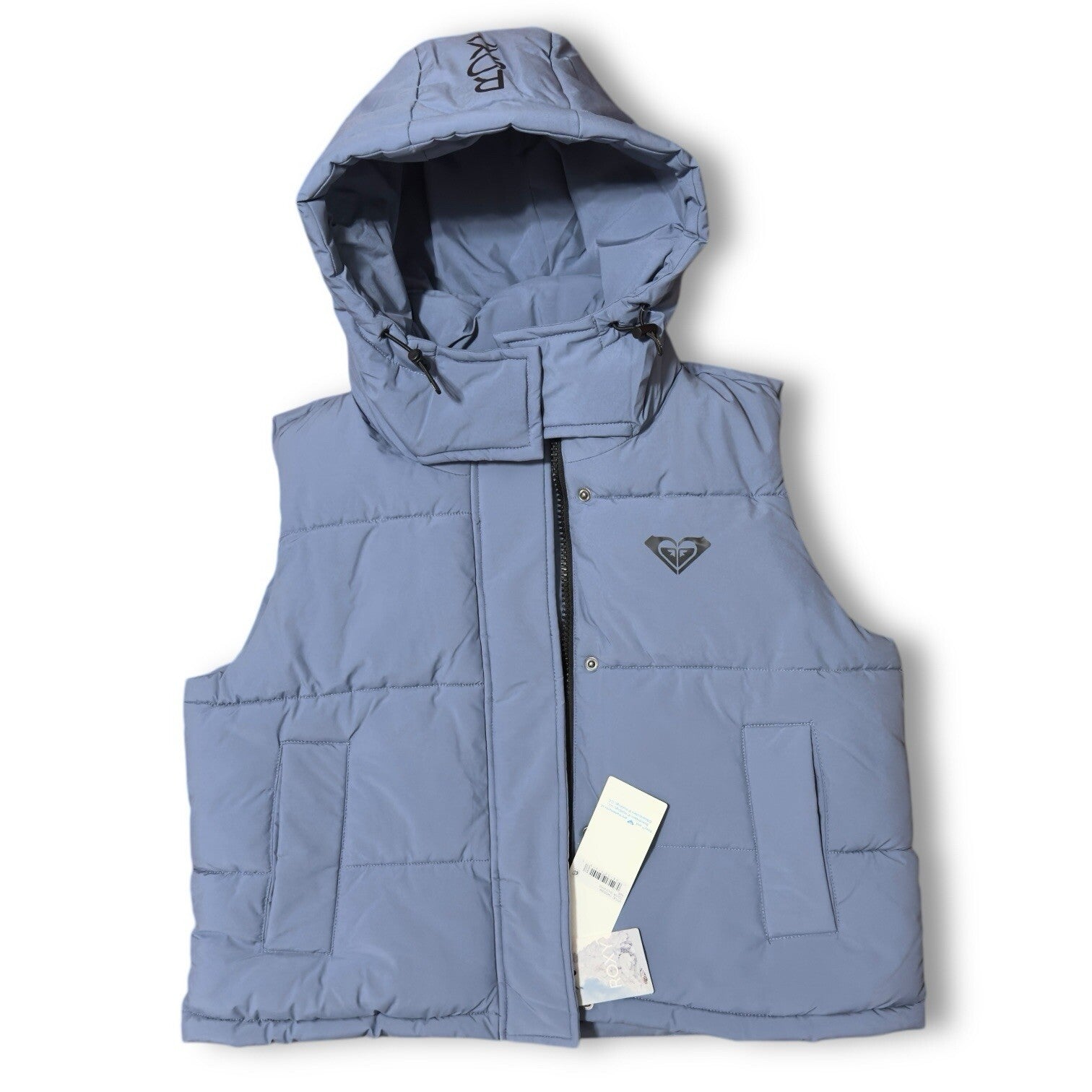 Roxy Women Purple Hooded Spring Jacket Pocketed Puffer Vest Size Large - Trendiez U ♥ 