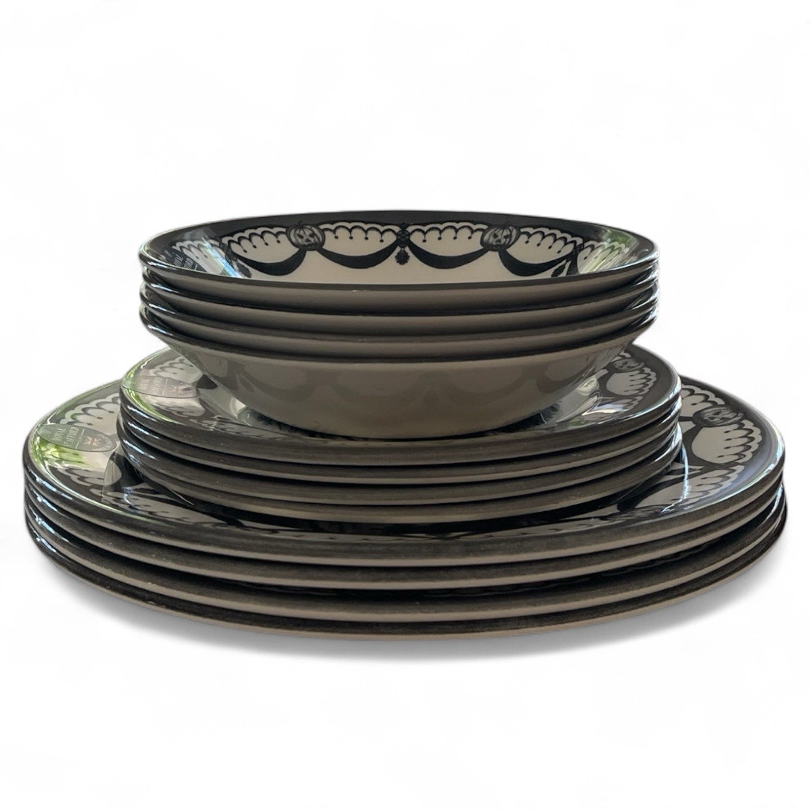 Royal Stafford Halloween 1666 Haunted House Porcelain FULL Dinner Set of 12 - Trendiez U ♥ 