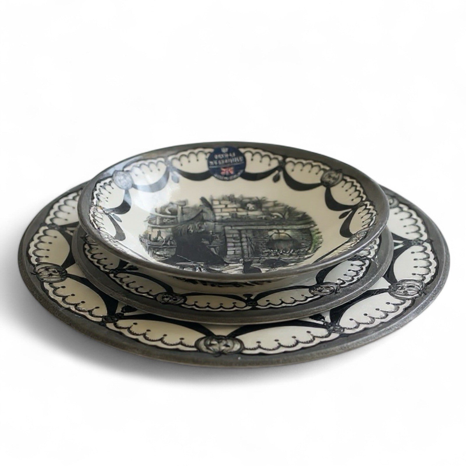 Royal Stafford Halloween 1666 Haunted House Porcelain FULL Dinner Set of 12 - Trendiez U ♥ 