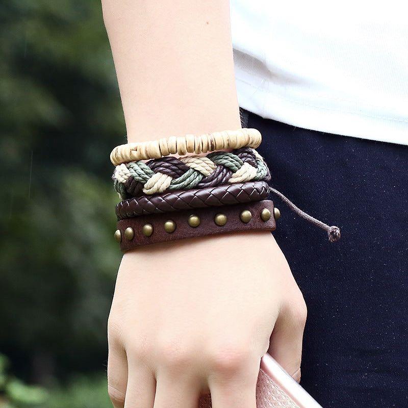 Rustic Bohemian Beaded Leather Bracelet - Trendiez U ♥ 