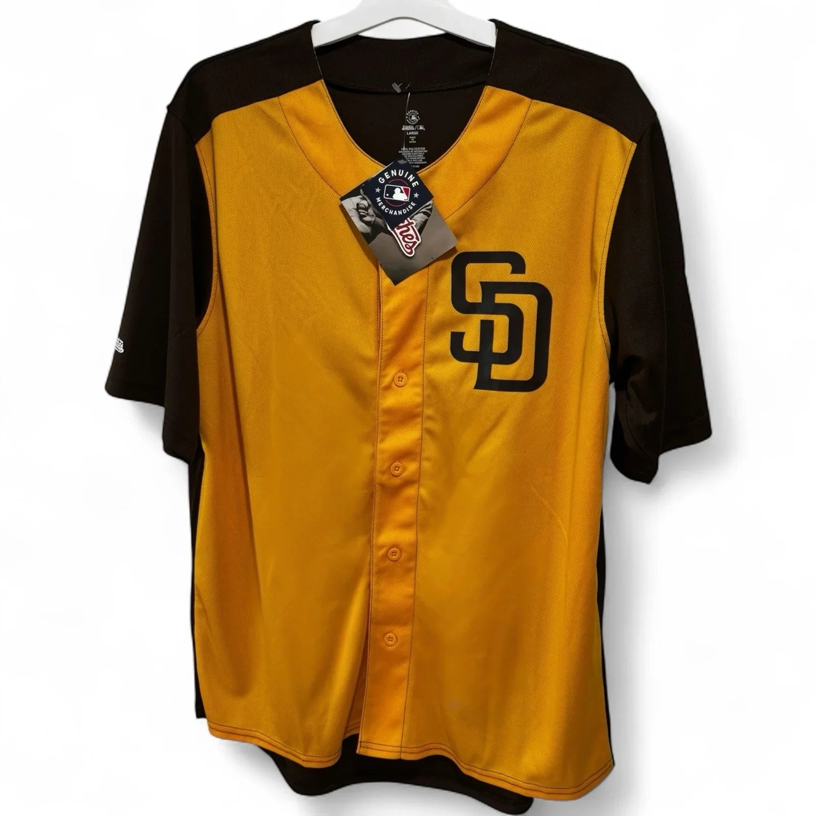 San Diego Padres Jersey Men’s Large Button up Stitches Collection NWT - Trendiez U ♥ 