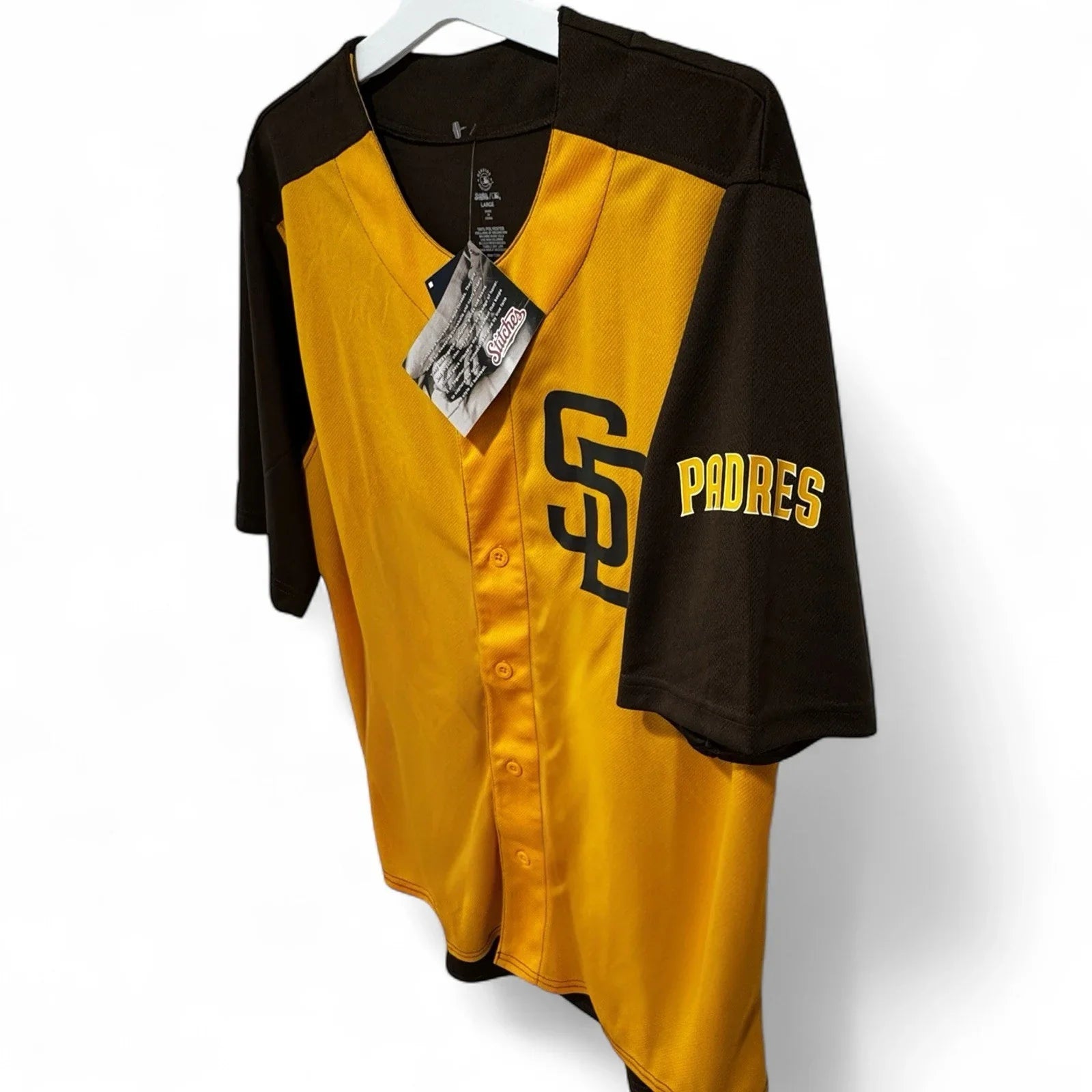 San Diego Padres Jersey Men’s Large Button up Stitches Collection NWT - Trendiez U ♥ 