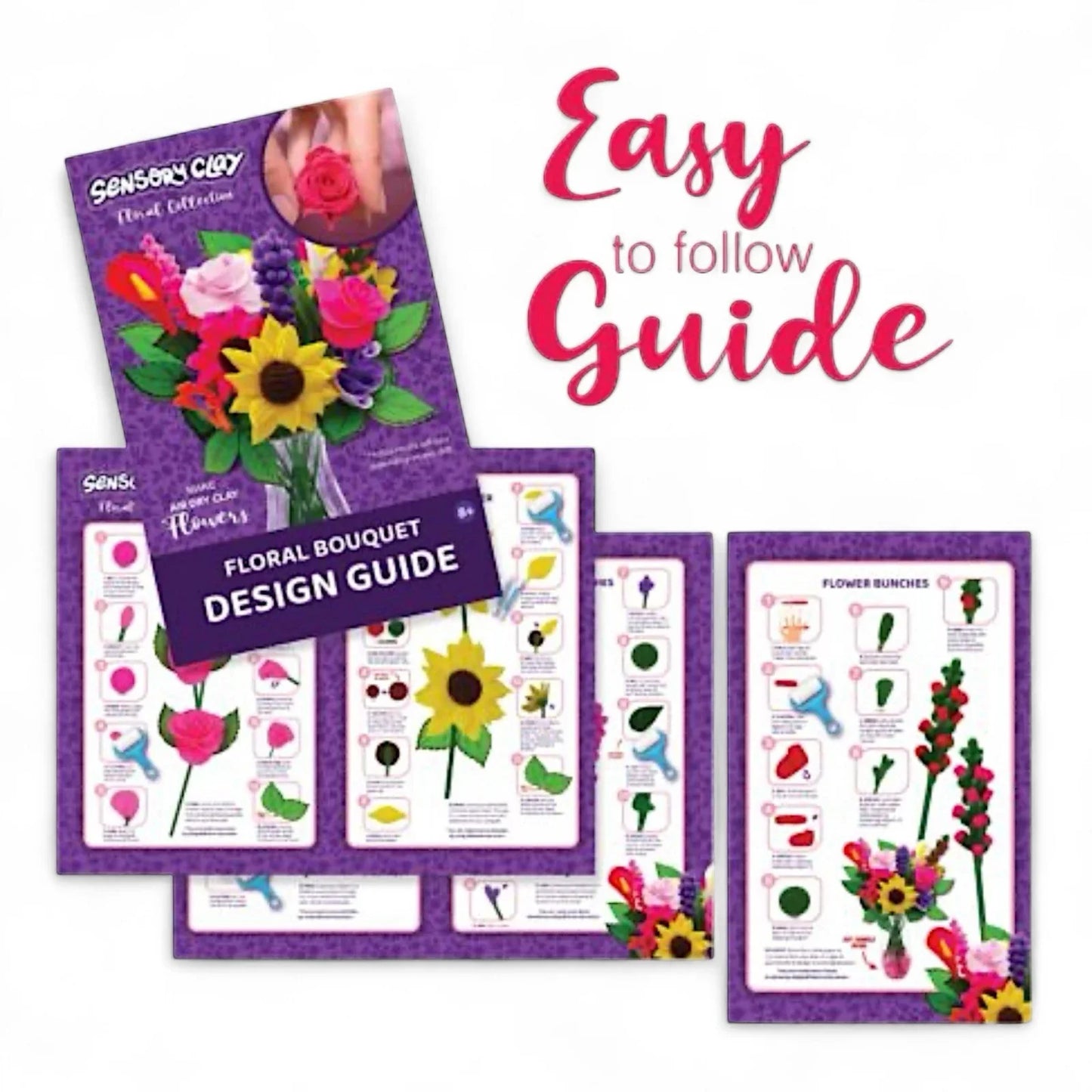 Sensory Clay Floral Bouquet Kit Air Dry Clay Flowers DIY Craft Set 8+ Stem Toy - Trendiez U ♥ 