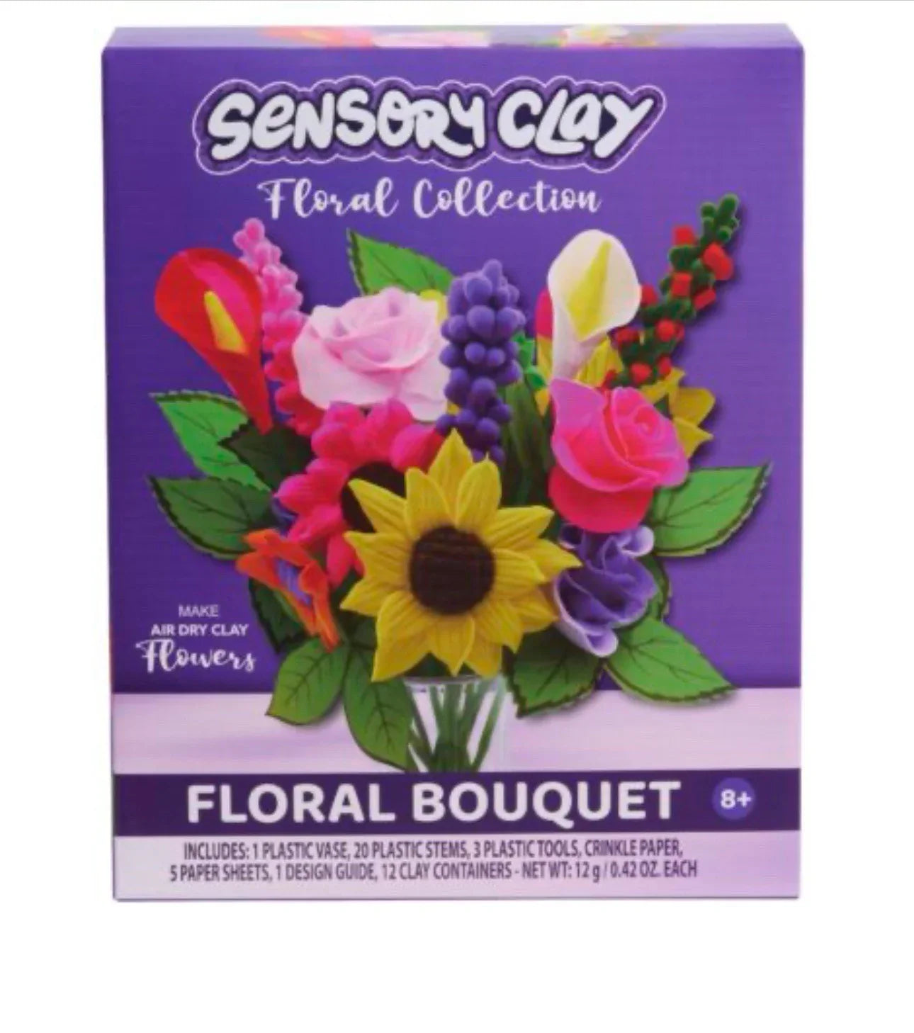 Sensory Clay Floral Bouquet Kit Air Dry Clay Flowers DIY Craft Set 8+ Stem Toy - Trendiez U ♥ 