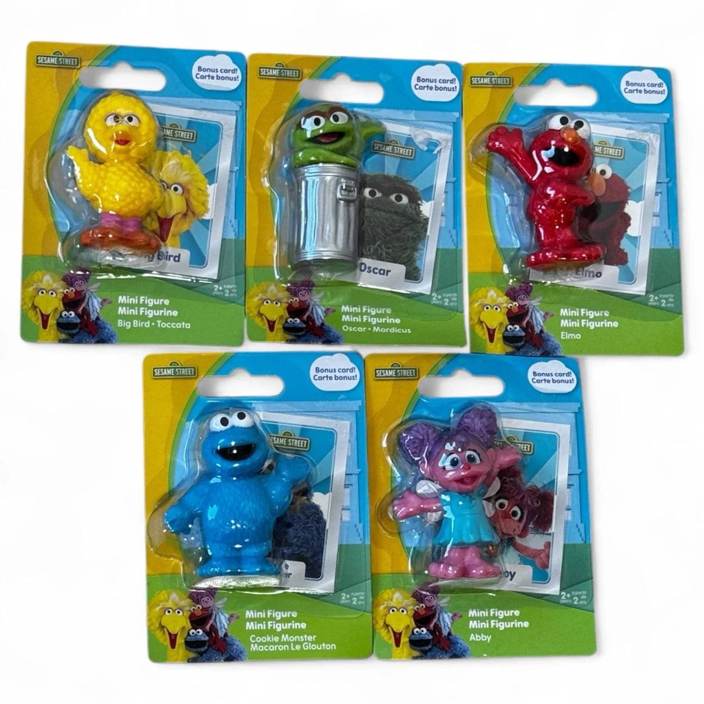 Sesame Street Mini Figures Set of 5 Toys or Cake Toppers w/ Collector Card NEW - Trendiez U ♥ 