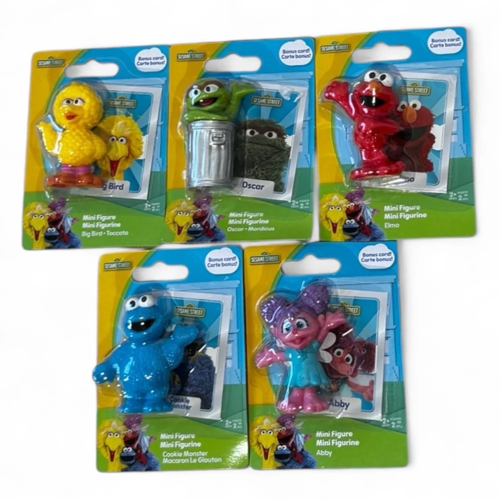 Sesame Street Mini Figures Set of 5 Toys or Cake Toppers w/ Collector Card NEW - Trendiez U ♥ 