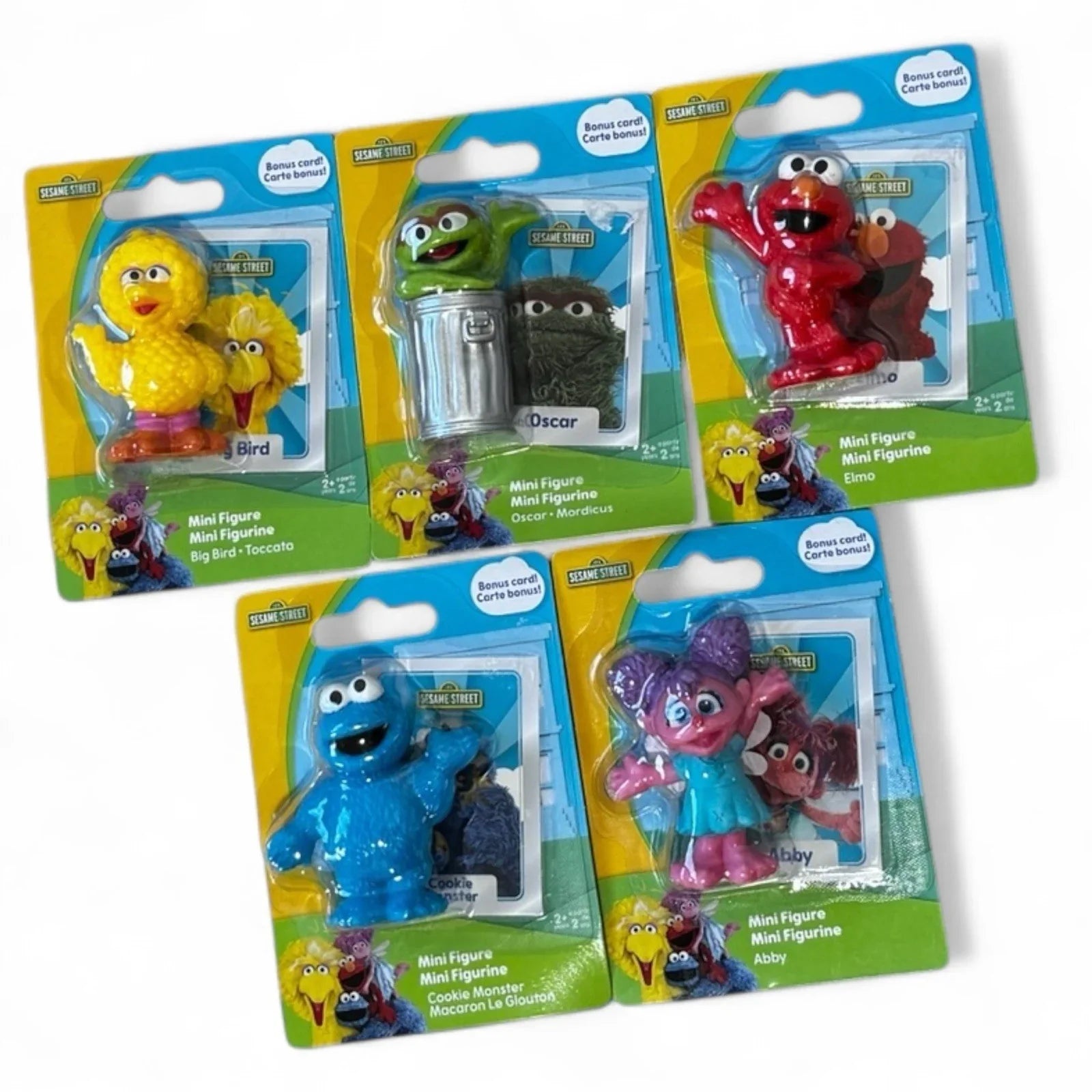 Sesame Street Mini Figures Set of 5 Toys or Cake Toppers w/ Collector Card NEW - Trendiez U ♥ 