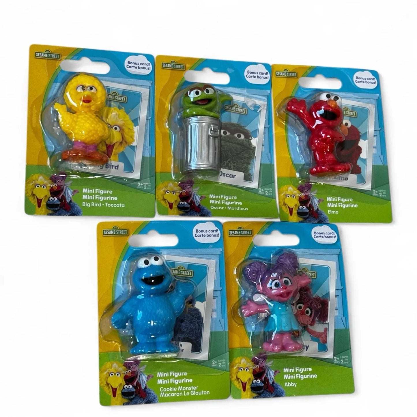 Sesame Street Mini Figures Set of 5 Toys or Cake Toppers w/ Collector Card NEW - Trendiez U ♥ 
