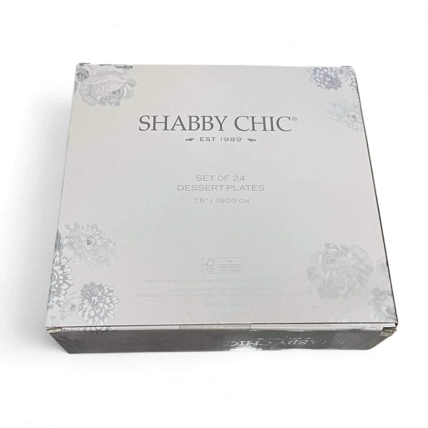 Set Of 24 Shabby Chic Blue Bow Disposable Plates 7.5” - Trendiez U ♥ 