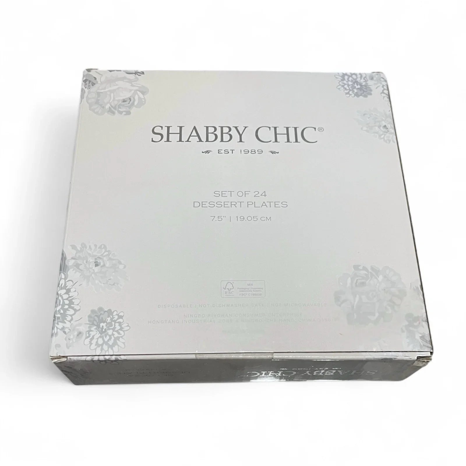 Set Of 24 Shabby Chic Blue Bow Disposable Plates 7.5” - Trendiez U ♥ 