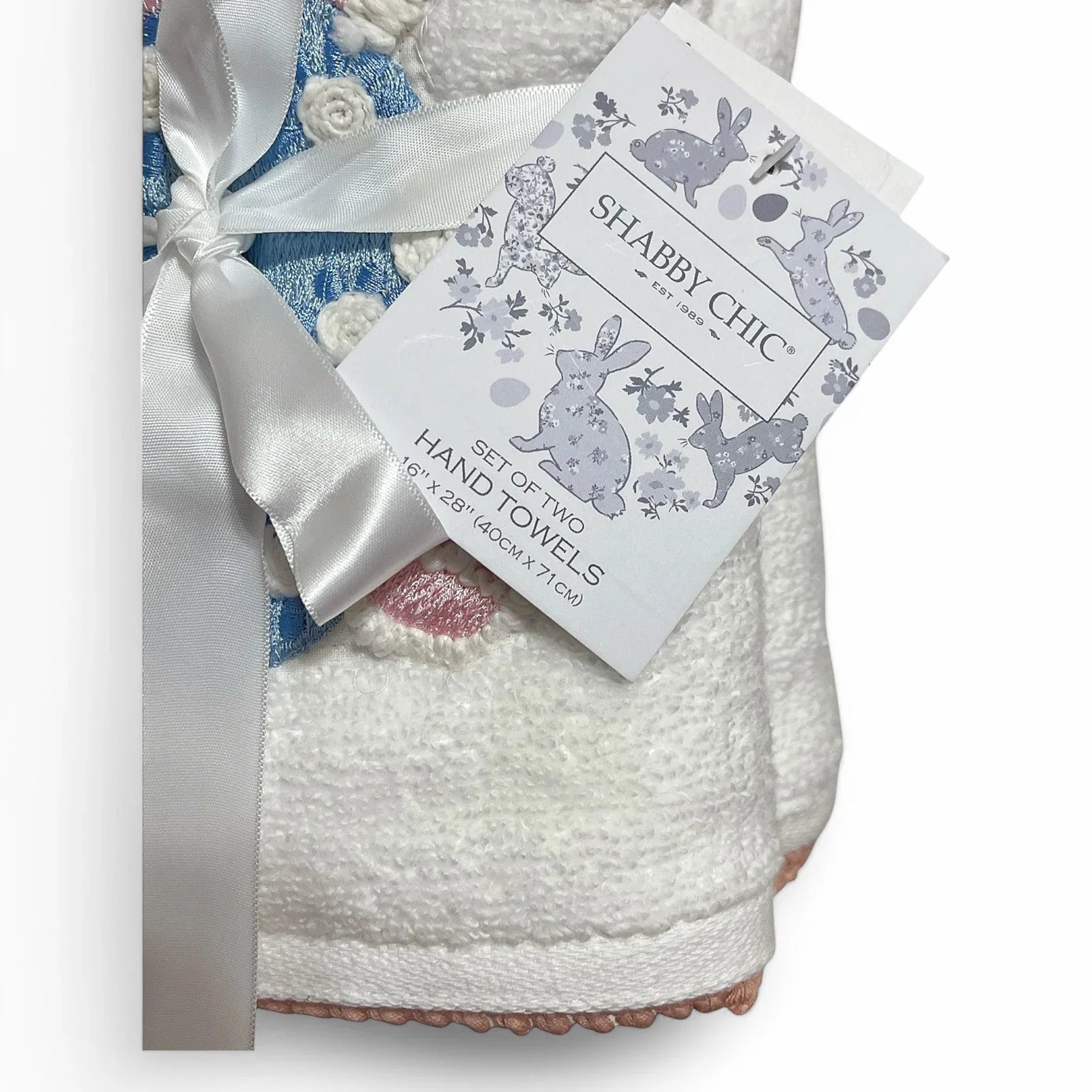 Shabby Chic Easter Egg Hand Towel Set of 2 Embroidered Cotton - Trendiez U ♥ 
