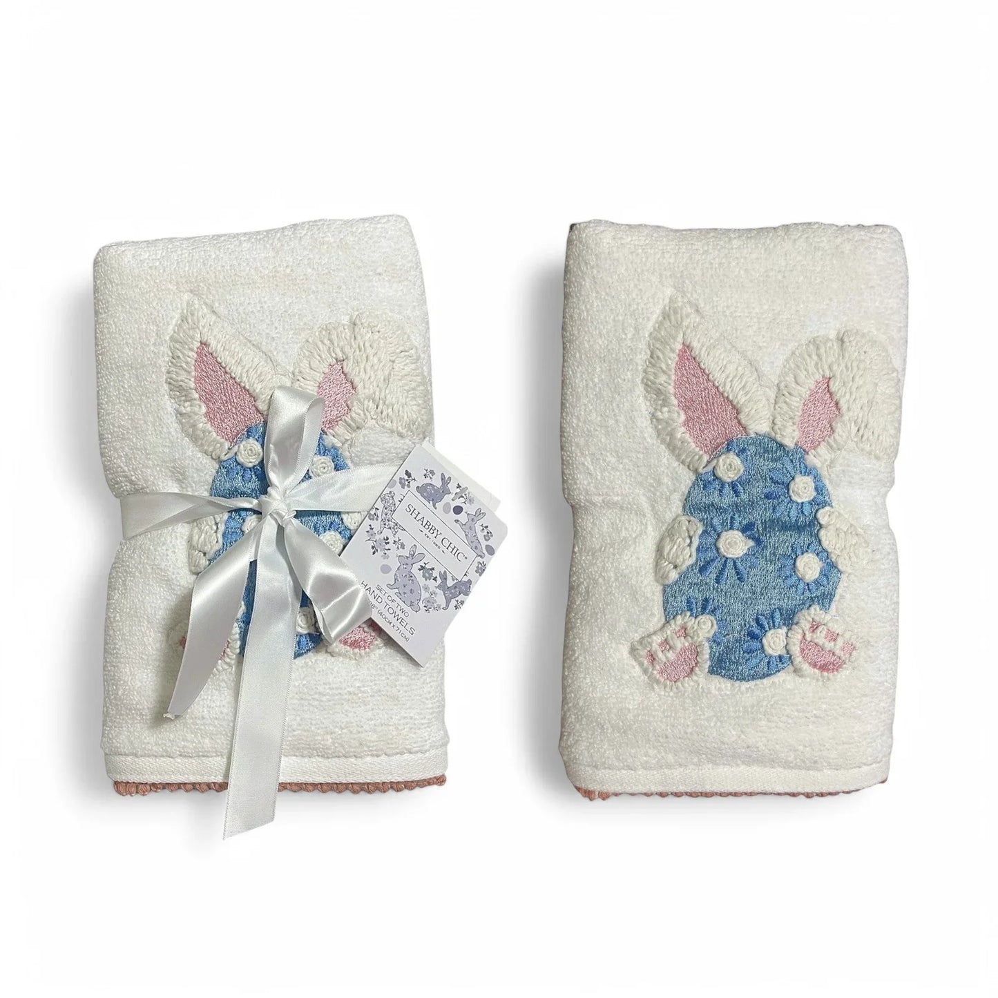 Shabby Chic Easter Egg Hand Towel Set of 2 Embroidered Cotton - Trendiez U ♥ 