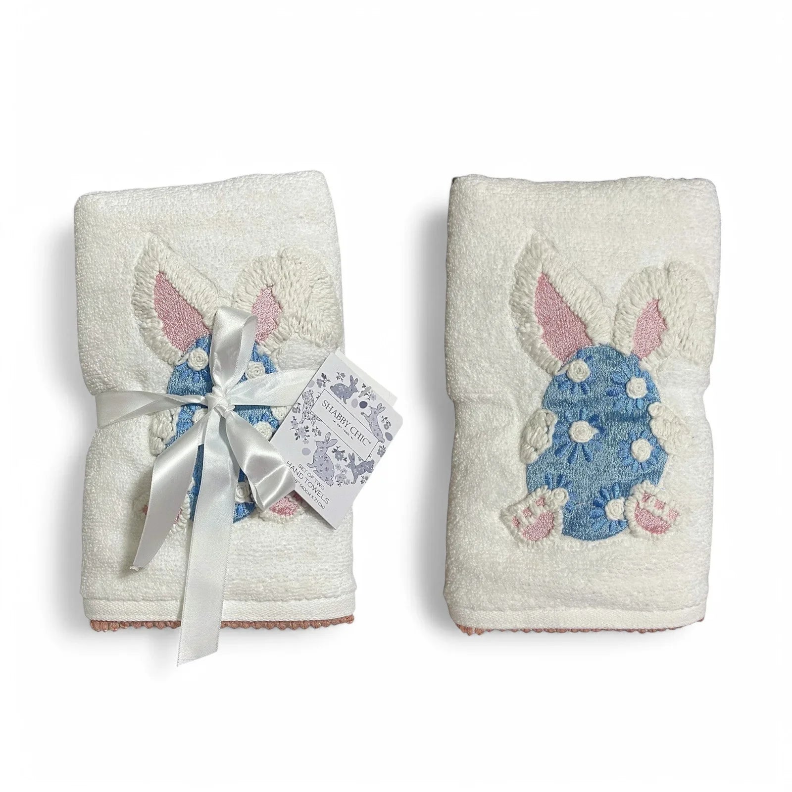Shabby Chic Easter Egg Hand Towel Set of 2 Embroidered Cotton - Trendiez U ♥ 