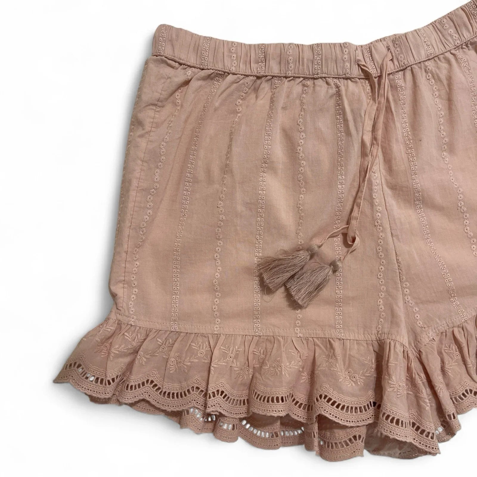 Shabby Chic Pink Floral Loungewear Set Sz M Embroidered Cotton Vintage Inspired - Trendiez U ♥ 
