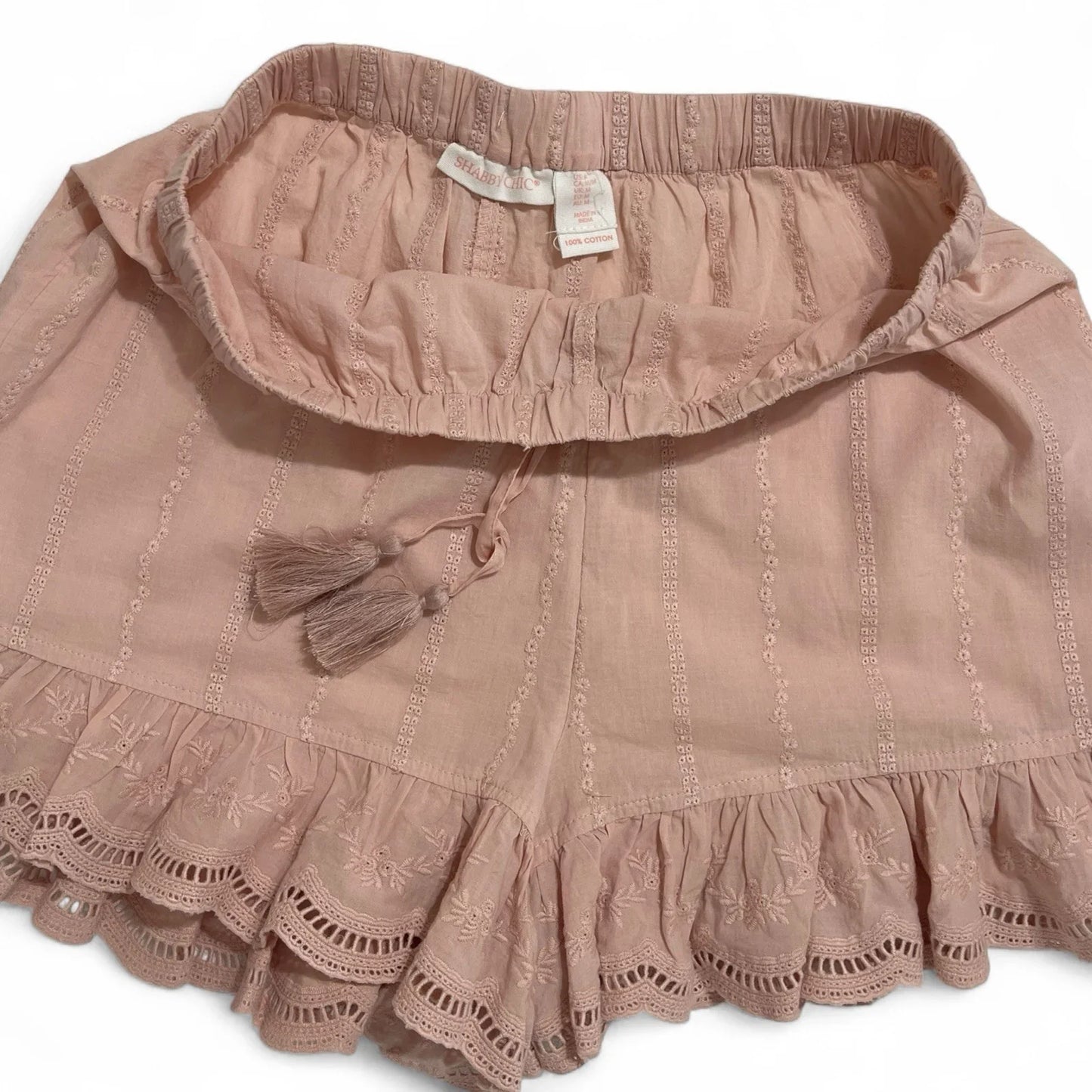 Shabby Chic Pink Floral Loungewear Set Sz M Embroidered Cotton Vintage Inspired - Trendiez U ♥ 