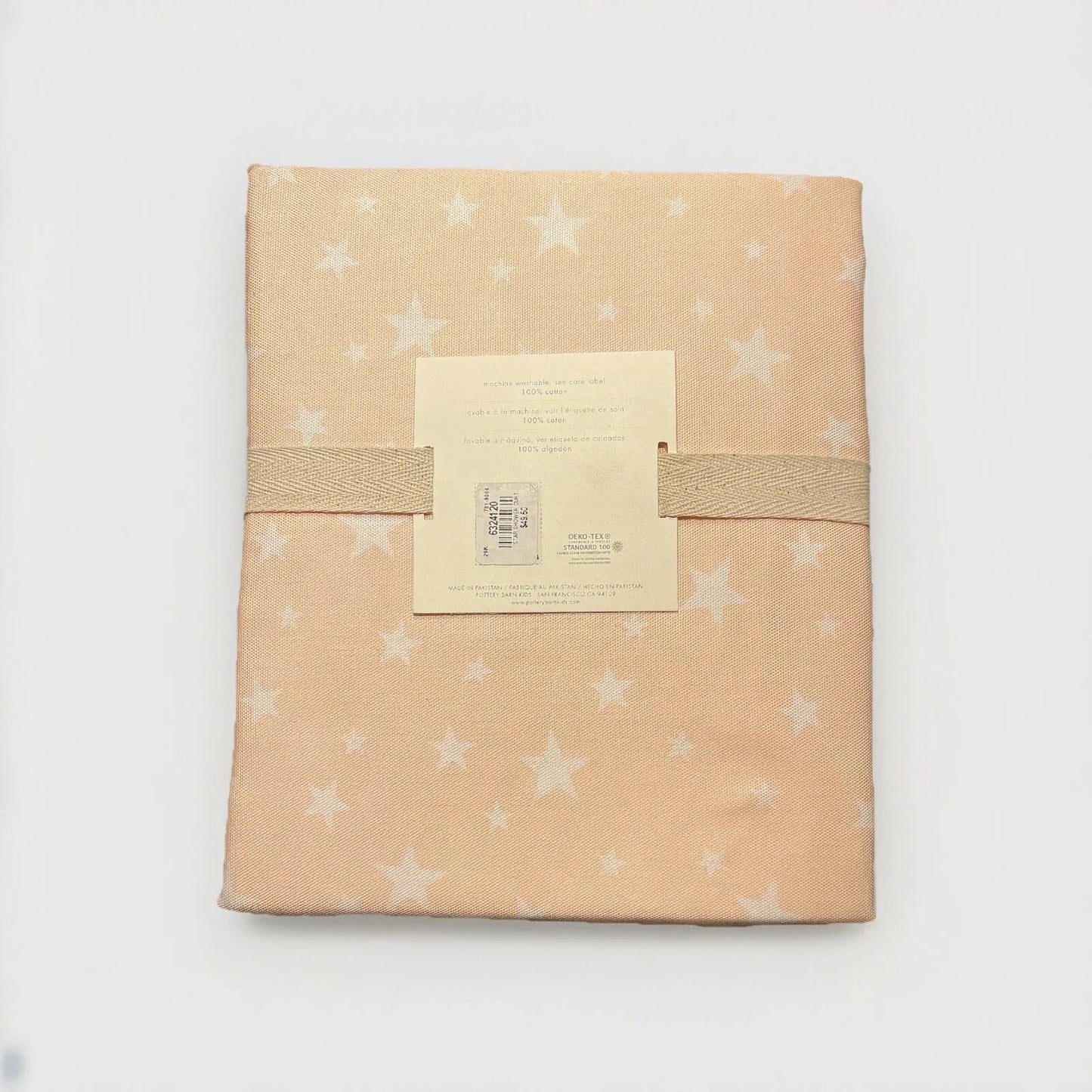 SHOWER CURTAIN ~ Peach Stars ~ 72” ~ Buttonhole Cotton Curtain POTTERY BARN - Trendiez U ♥ 