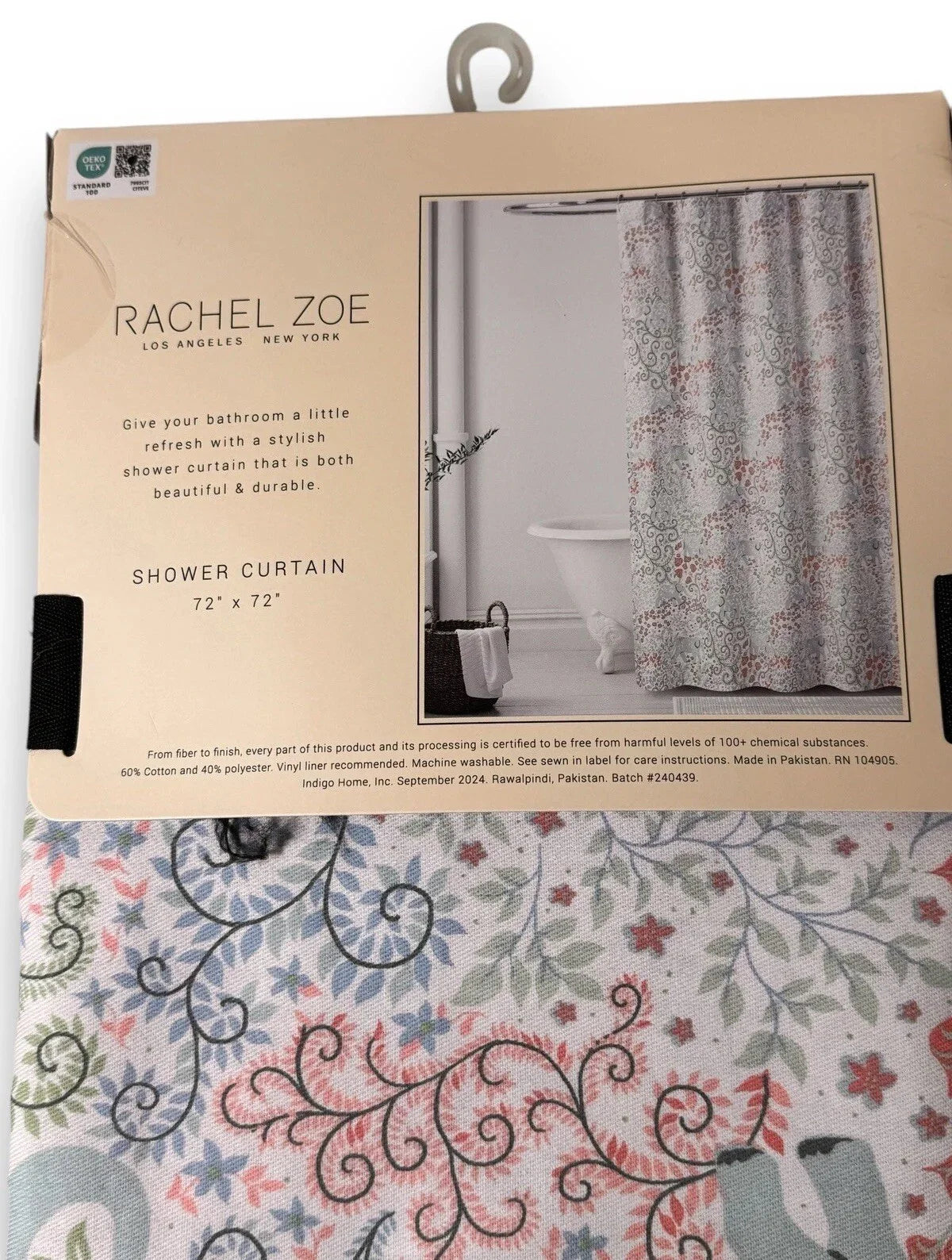 Shower Curtain Rachel Zoe Flowers Galore Multicolor Fabric 72"x72" Elephants - Trendiez U ♥ 