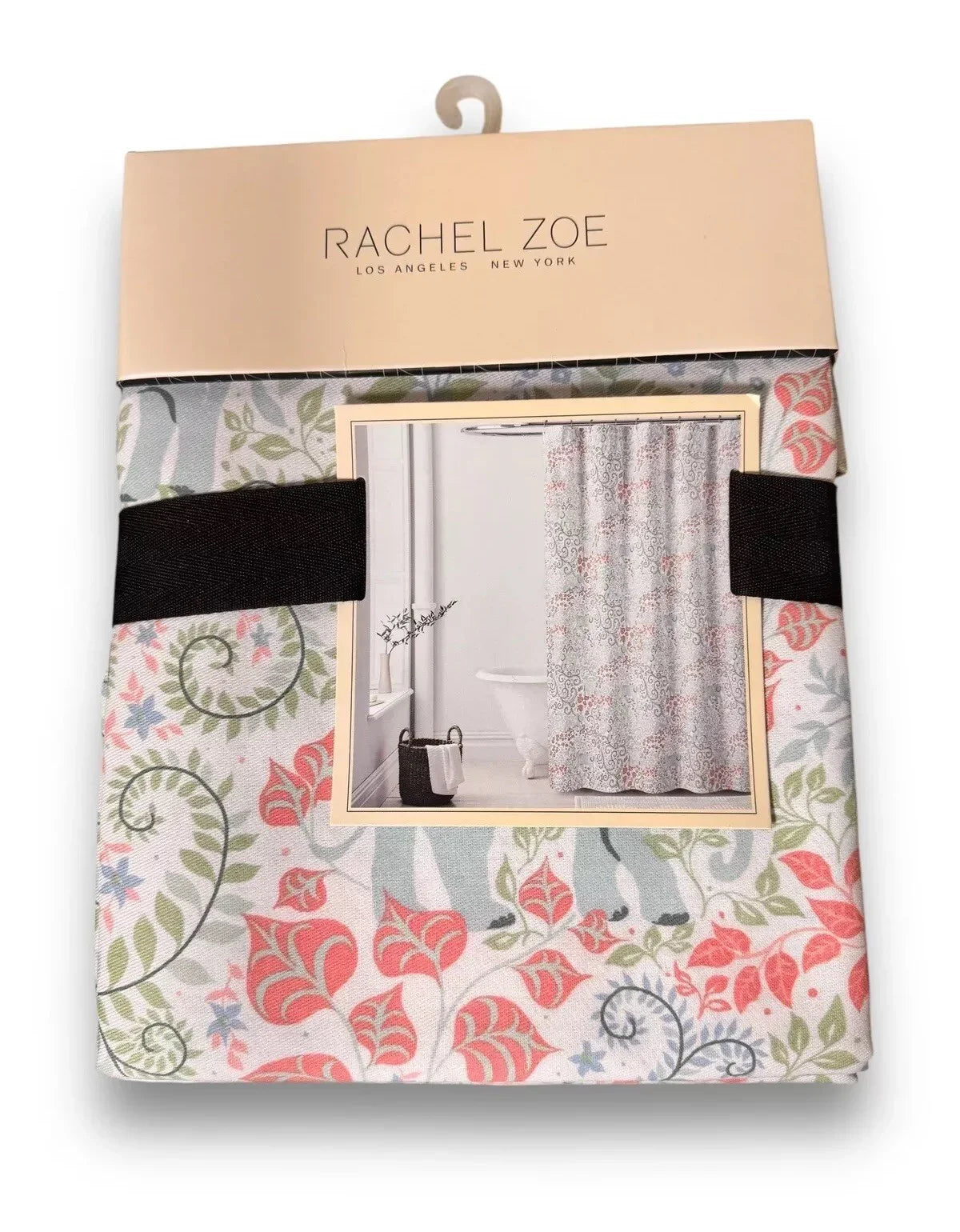 Shower Curtain Rachel Zoe Flowers Galore Multicolor Fabric 72"x72" Elephants - Trendiez U ♥ 