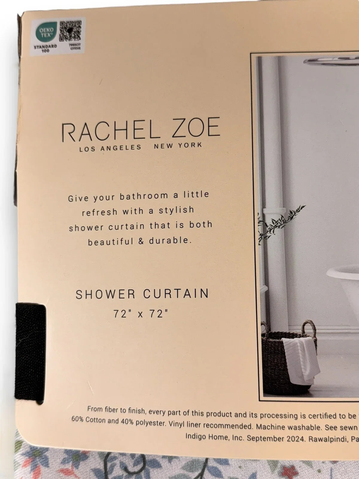 Shower Curtain Rachel Zoe Flowers Galore Multicolor Fabric 72"x72" Elephants - Trendiez U ♥ 