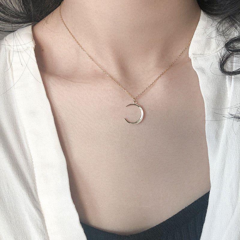 Silver Moon Chain Necklace - Trendiez U ♥ 