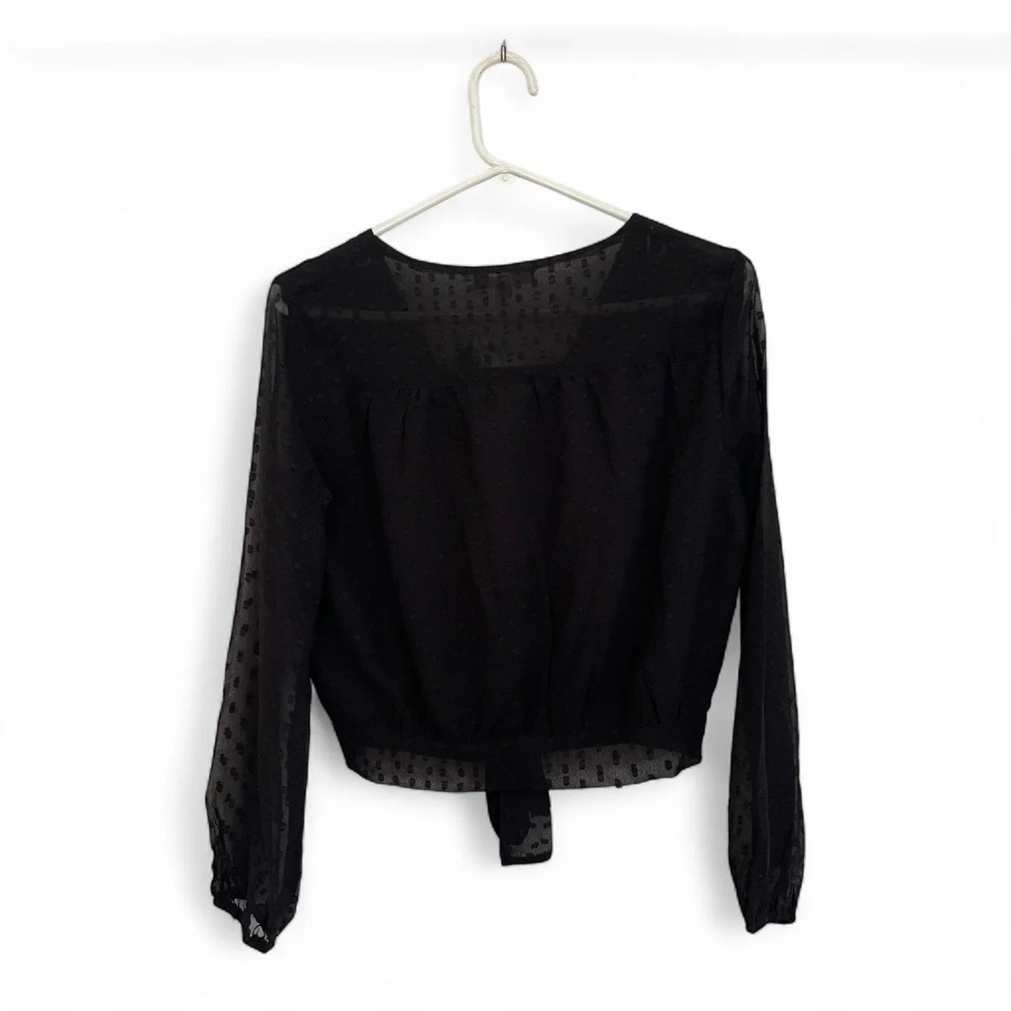 Sim & Sam Women’s Long Sleeve Cropped Blouse Black Size M Cocktail - Trendiez U ♥ 