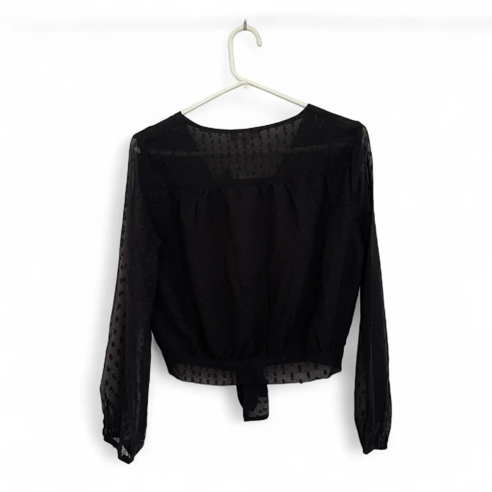 Sim & Sam Women’s Long Sleeve Cropped Blouse Black Size M Cocktail - Trendiez U ♥ 